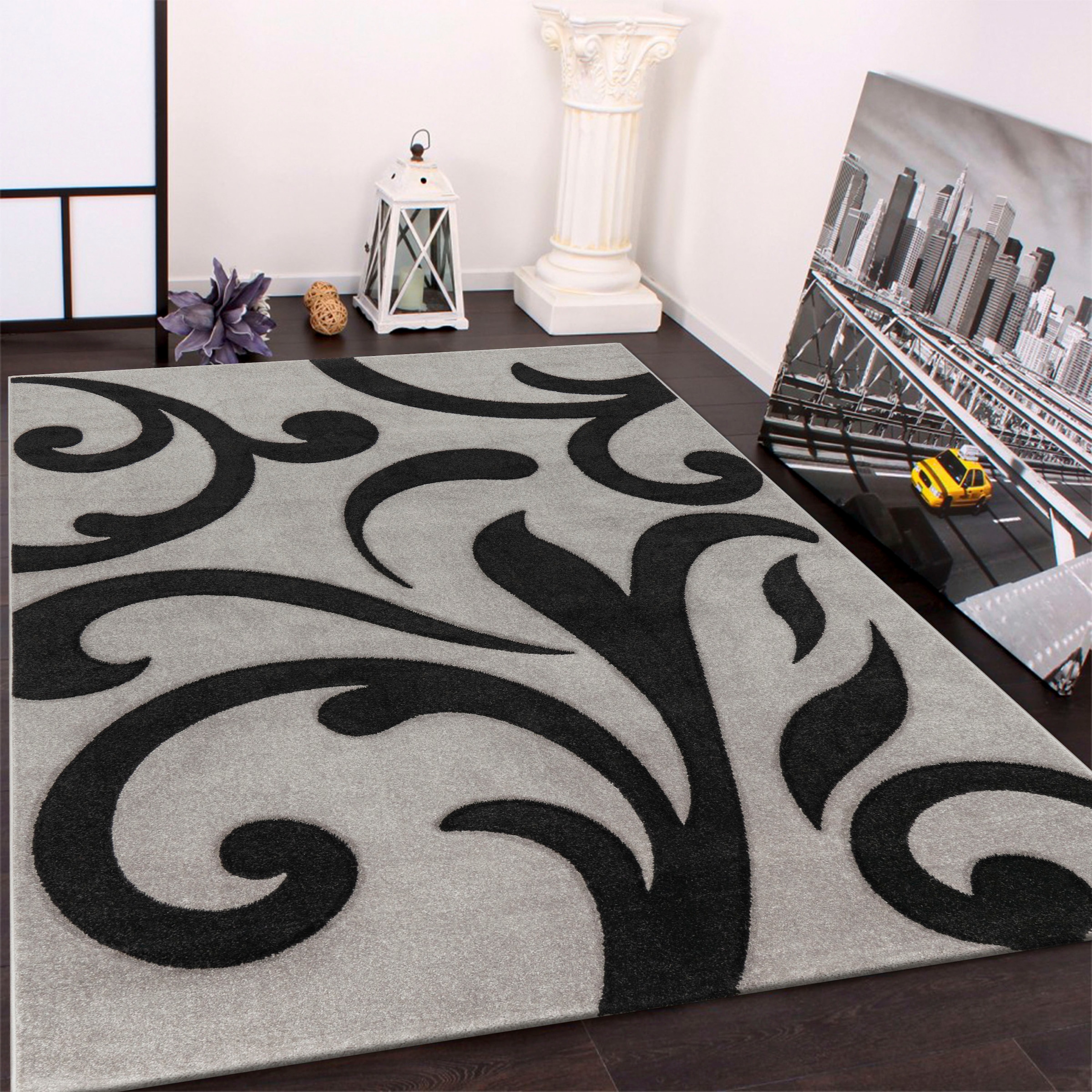 Paco Home Tapis »Diamond 761« Rectangulaire 18 mm Höhe Kurzflor, gewebt, 3D-Design, mit Ornamenten, Kundenliebling