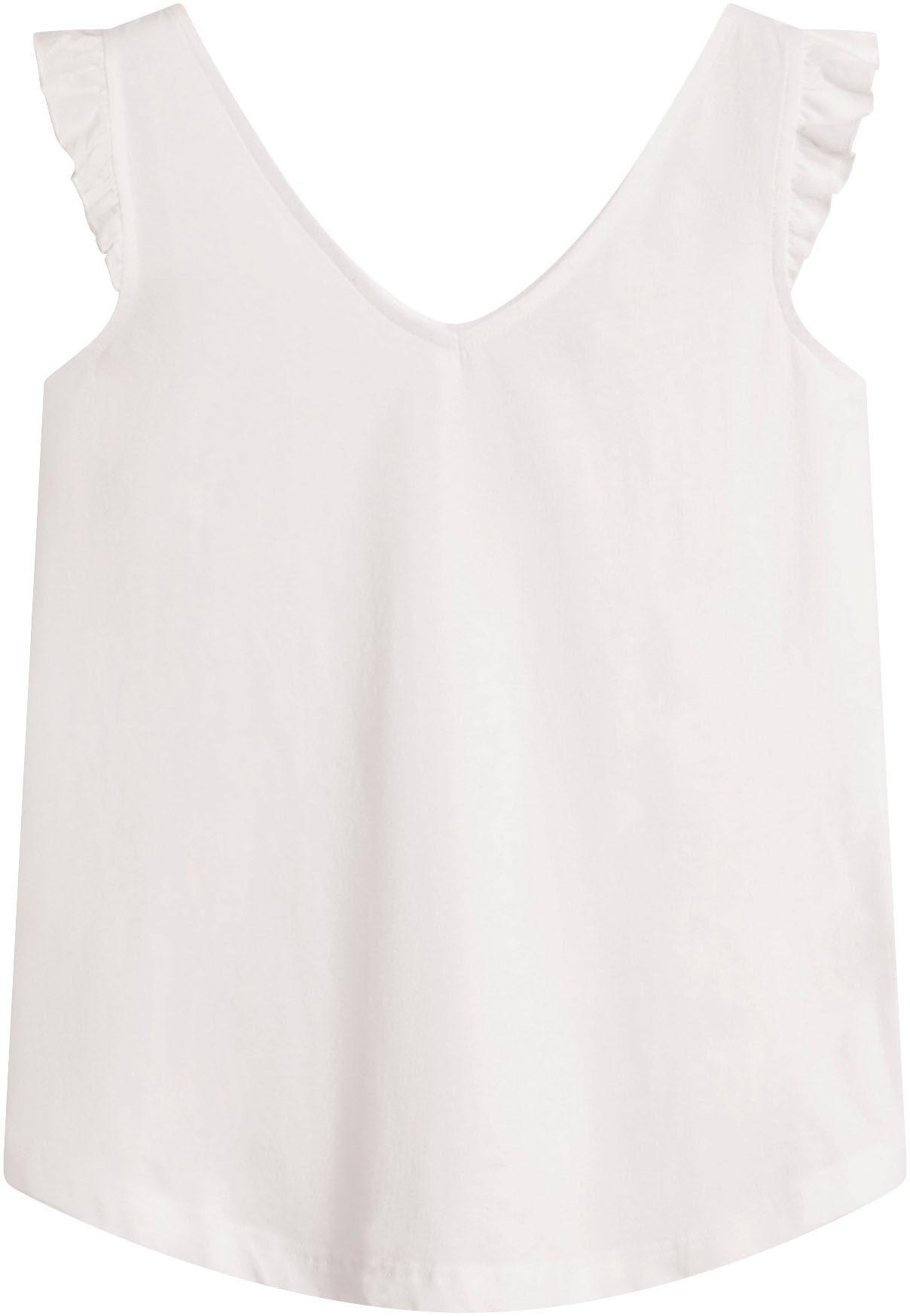 bonprix Shirttop lockerer loose fit, mit süsser Rüsche, aus Baumwolle