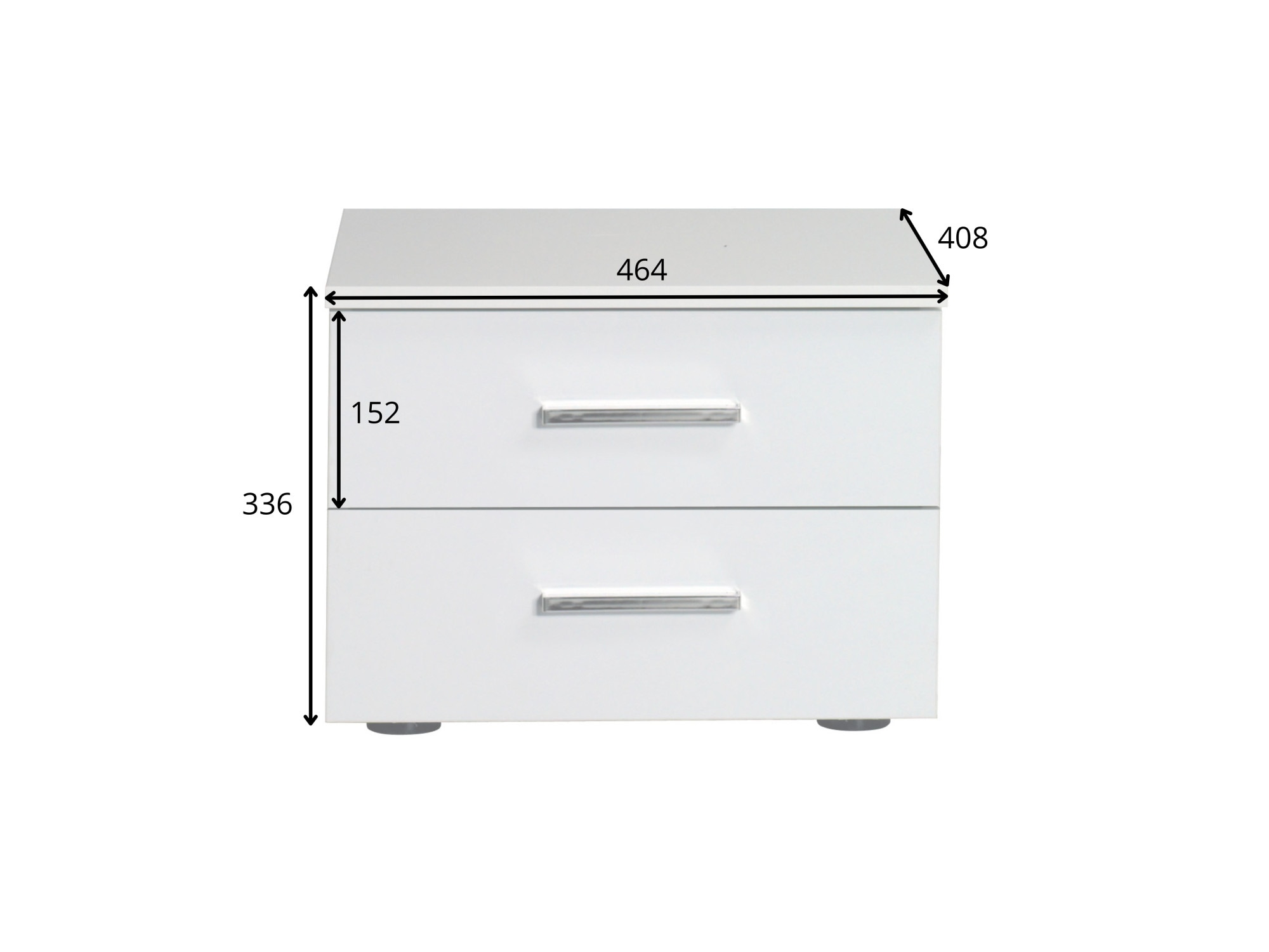 Home affaire Nachttisch »LANDERY Nachtkommode mit 2 Schubladen, Set 2 Stücke« Set,  hochglänzend, Set, 2 St., Nachtschränke, Masse B/T/H: 46,4/40,8/33,6 cm