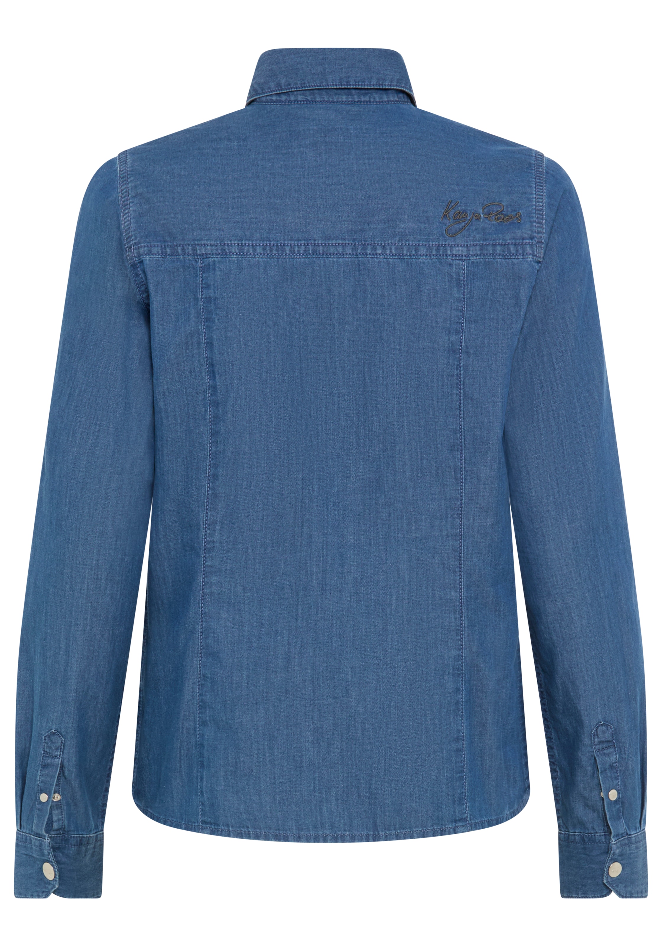 KangaROOS Jeansbluse für den Alltag, Langarm, mit klassischem Blusenkragen