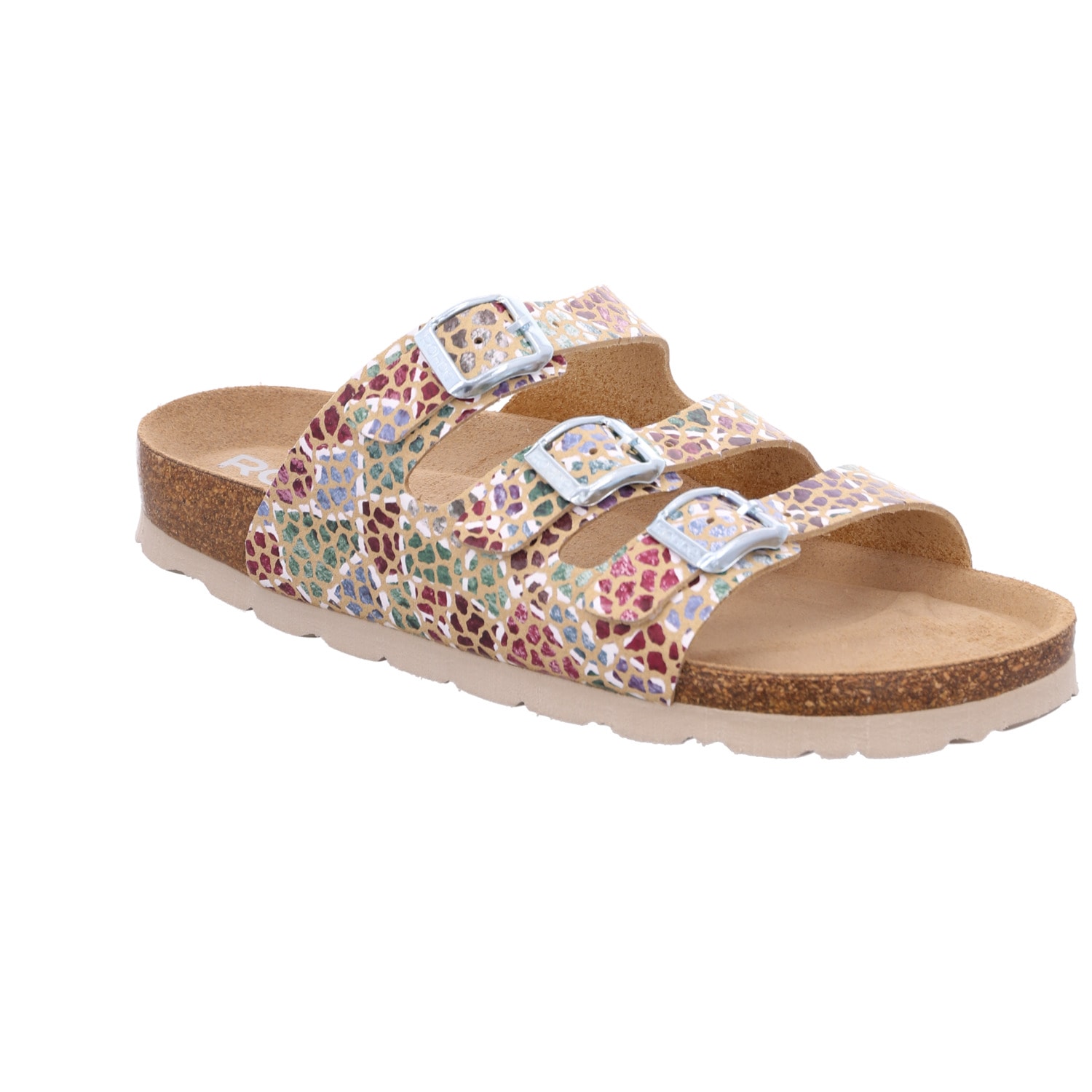 Rohde Pantolette »SUNNYS N°13«  Sommerschuh, Schlappen, Hausschuh mit buntem Druck, G-Weite = weit