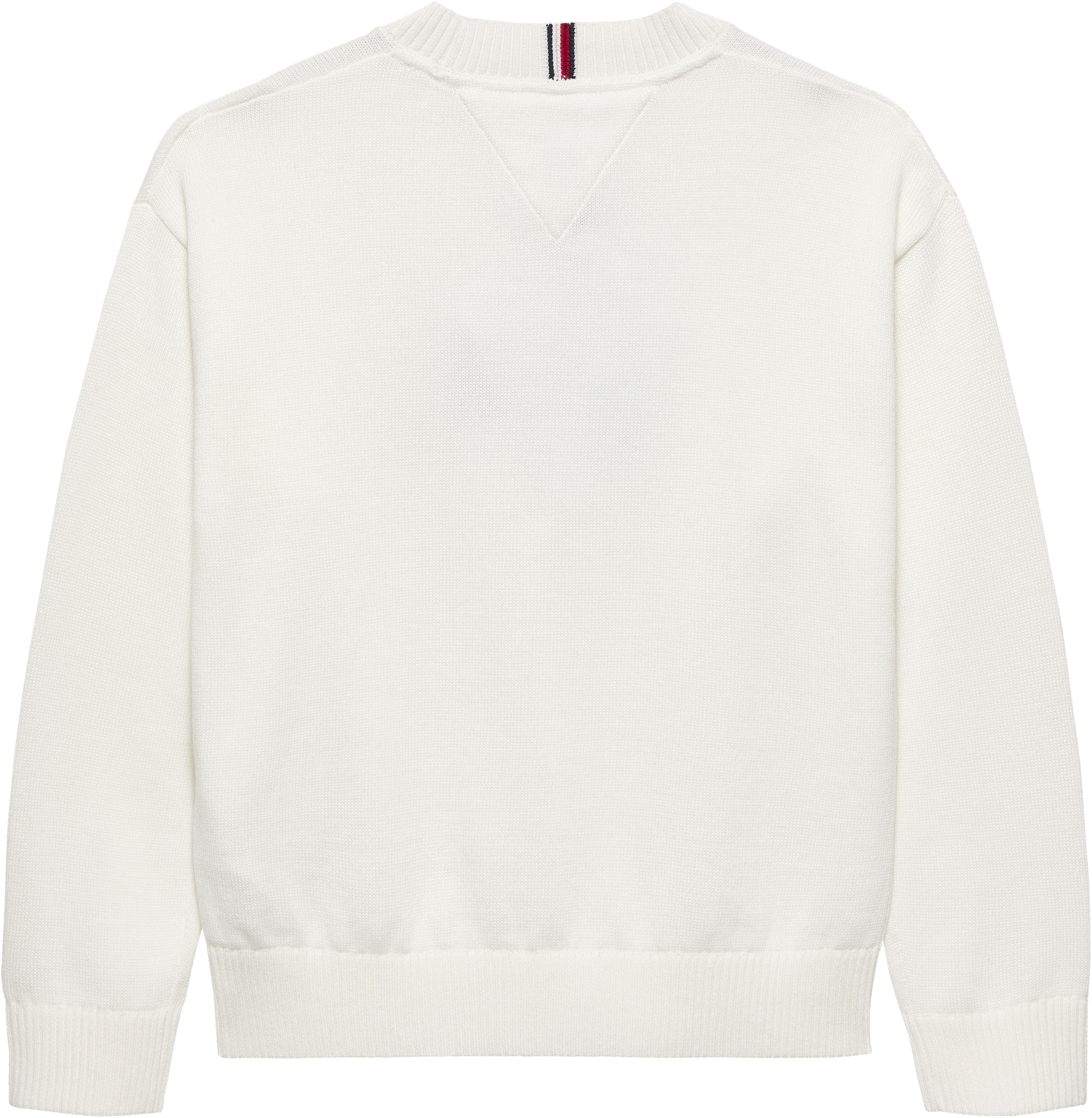Tommy Hilfiger Pull en tricot »WAVY FLAG SWEATER LS« Enfants jusqu’à 16 ans, col rond