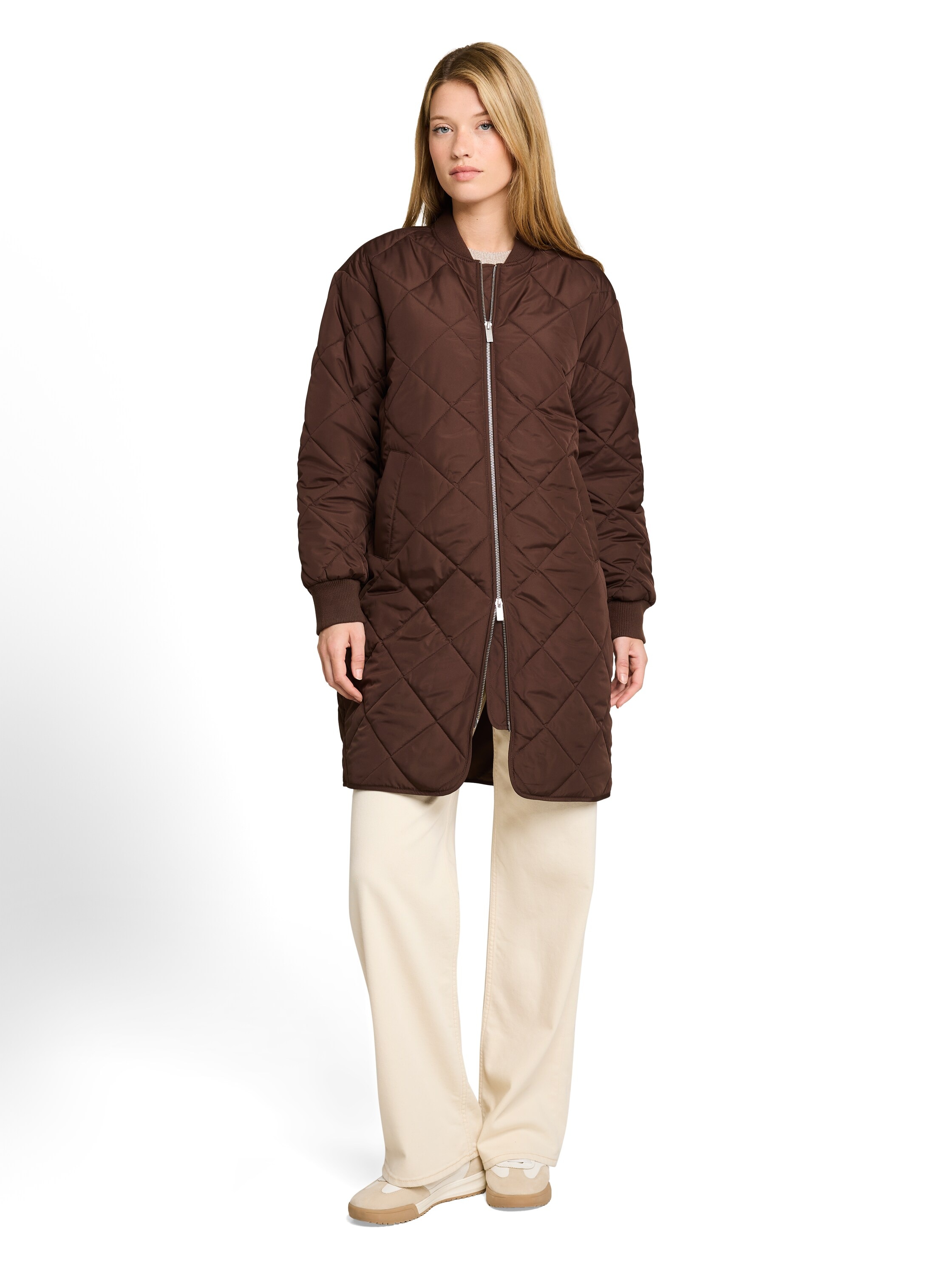 TOM TAILOR Denim Manteau matelassé style blouson avec fermeture éclair