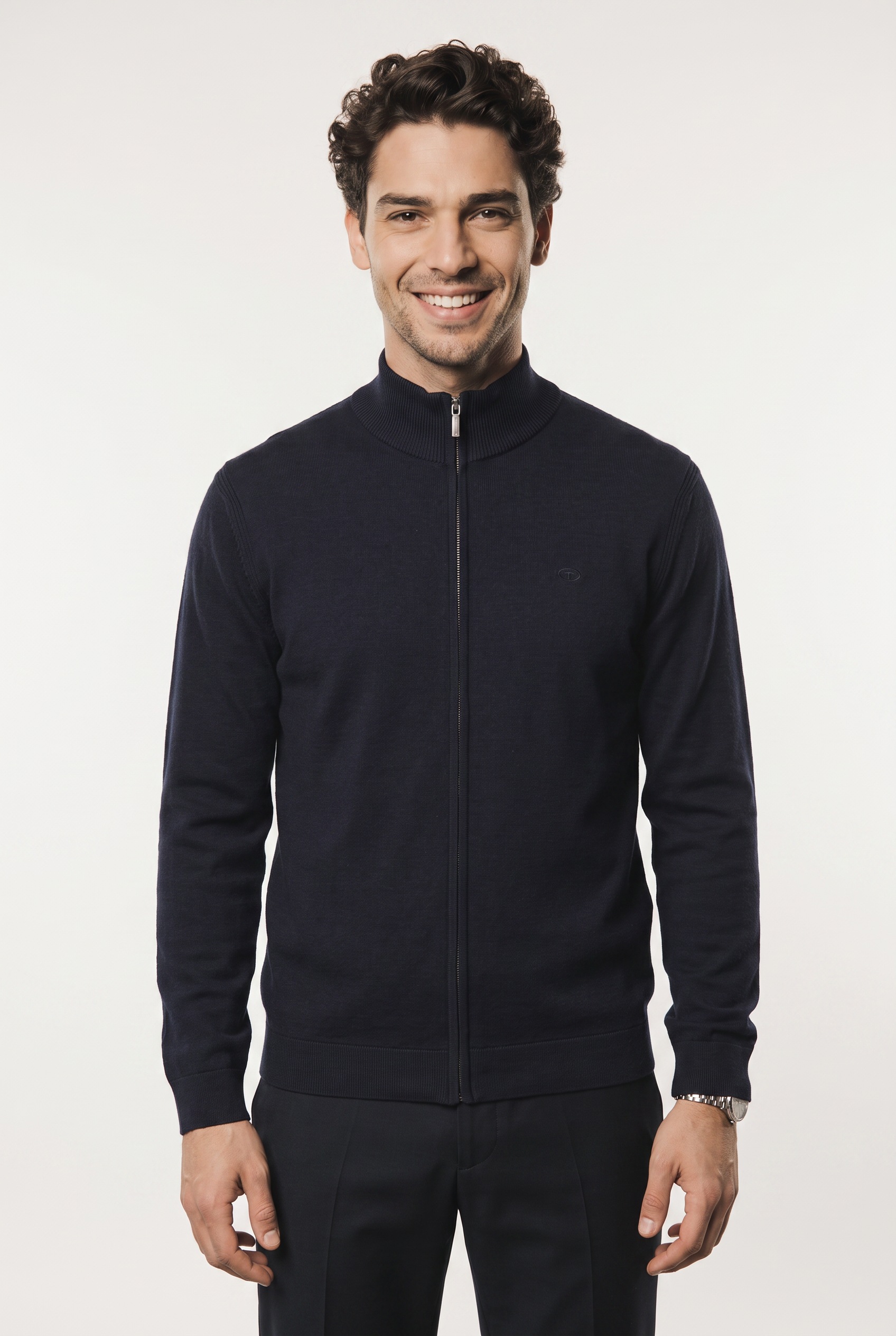TOM TAILOR Veste en tricot avec broderie logo