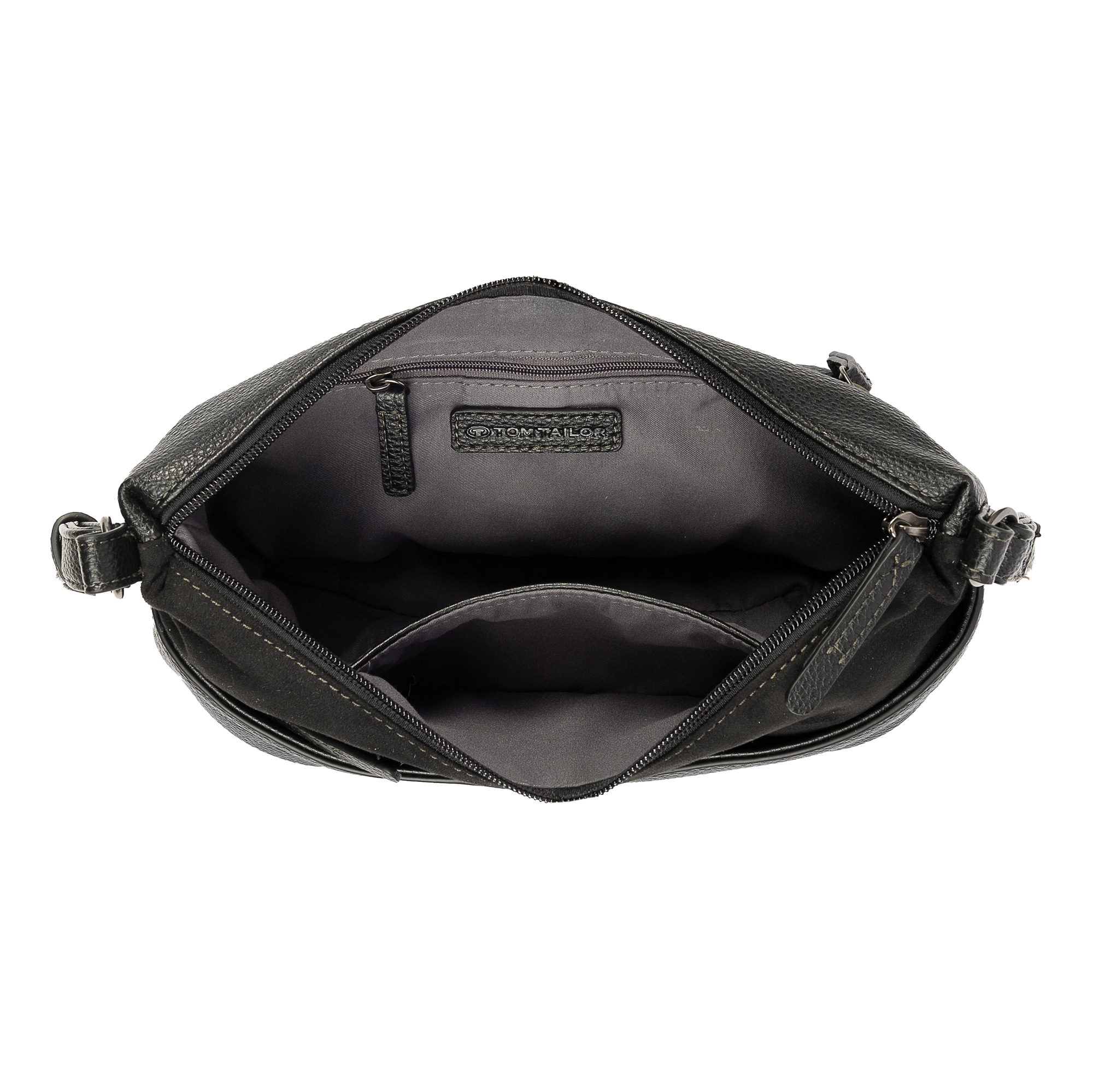 TOM TAILOR Sac à main »Miha« velours synthétique doux avec imitation cuir grainé doux et beaucoup d'espace