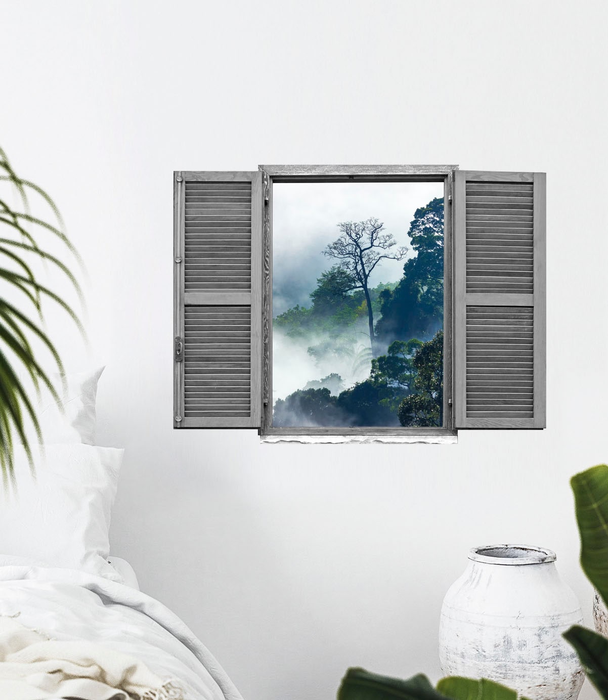 queence Wandtattoo »Regenwald« Wandsticker, Wandbild, selbstklebend, 3D, Fenster