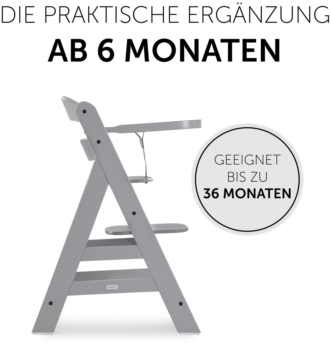 Hauck Hochstuhltablett »Alpha Wooden Tray Essbrett, grey« für Hochstühle Alpha+ und Alpha+ Select