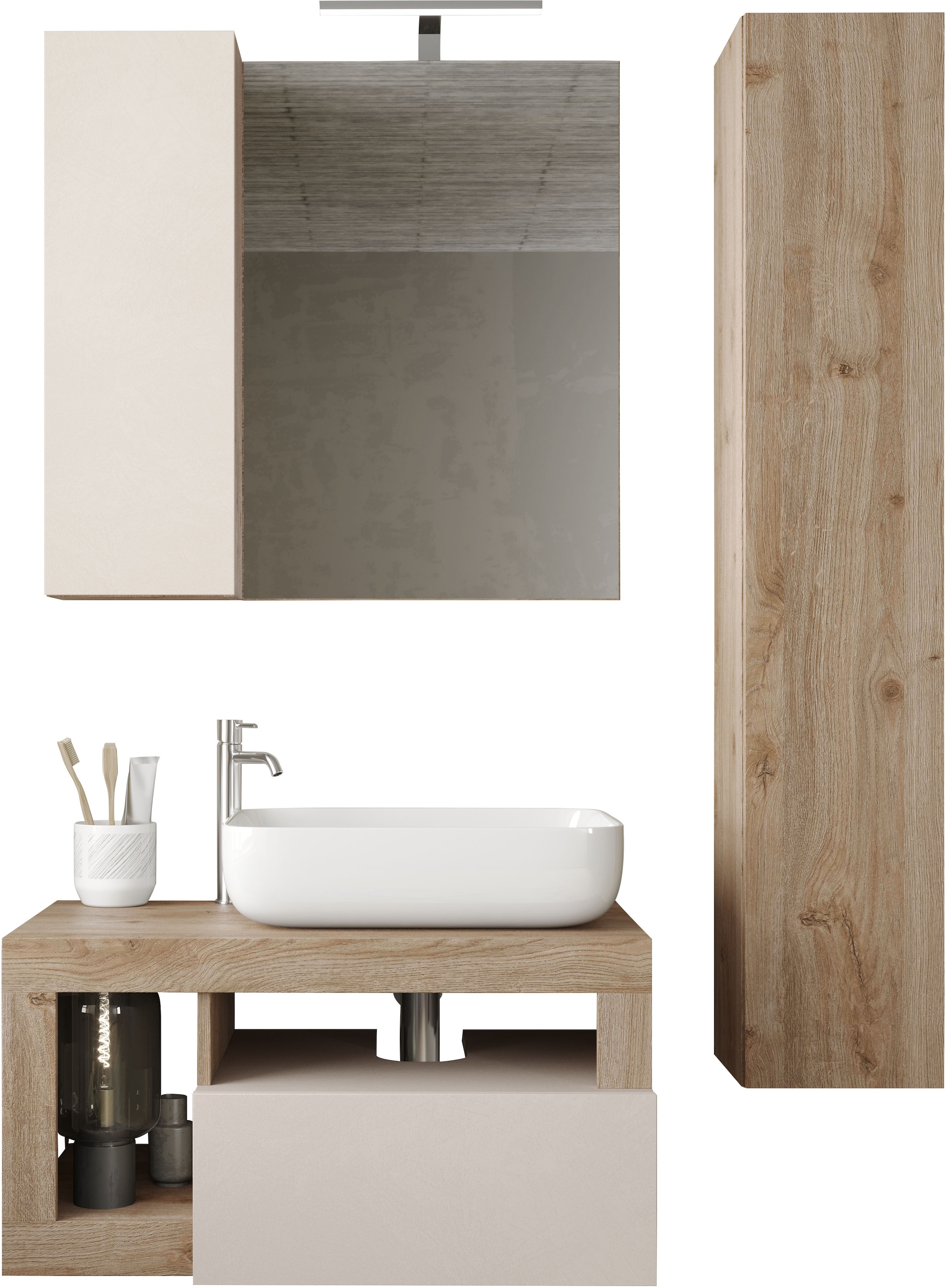 welltime Hängeschrank »Hamburg« Badschrank mit 1 Tür, Höhe 138 cm, Breite 25 cm