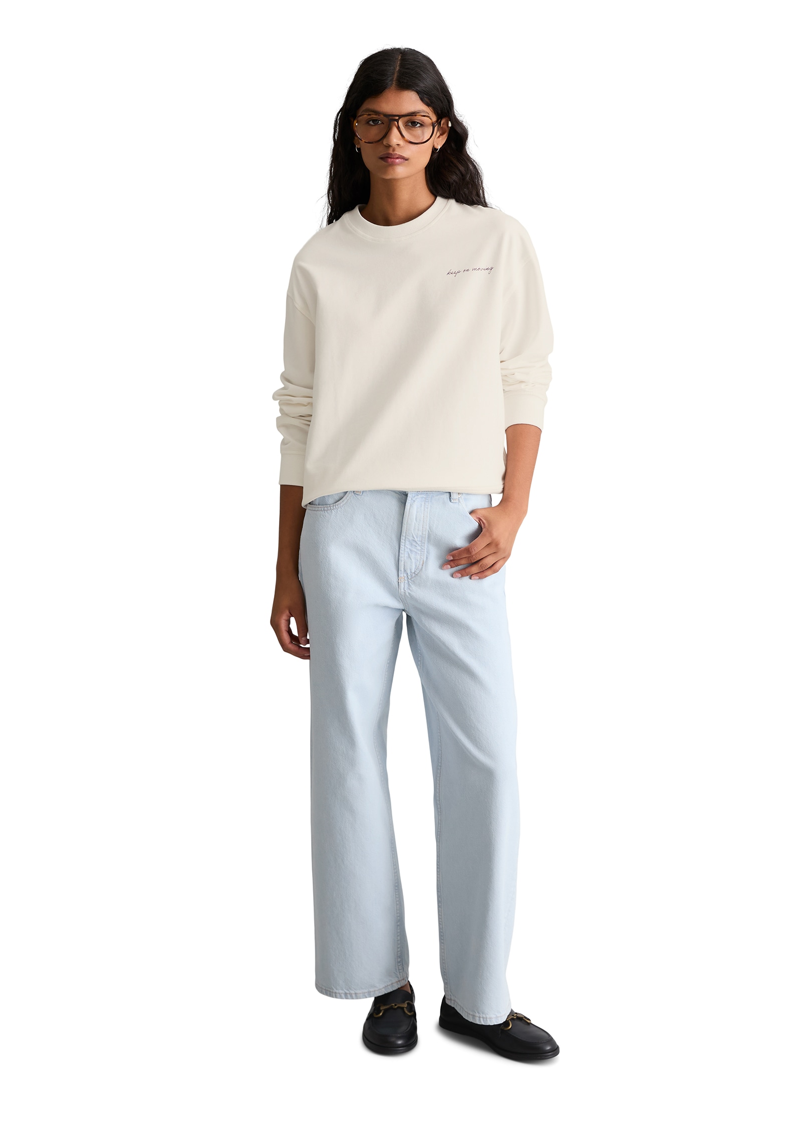 Marc O'Polo DENIM Sweat-shirt , oversize avec imprimé dos marqué
