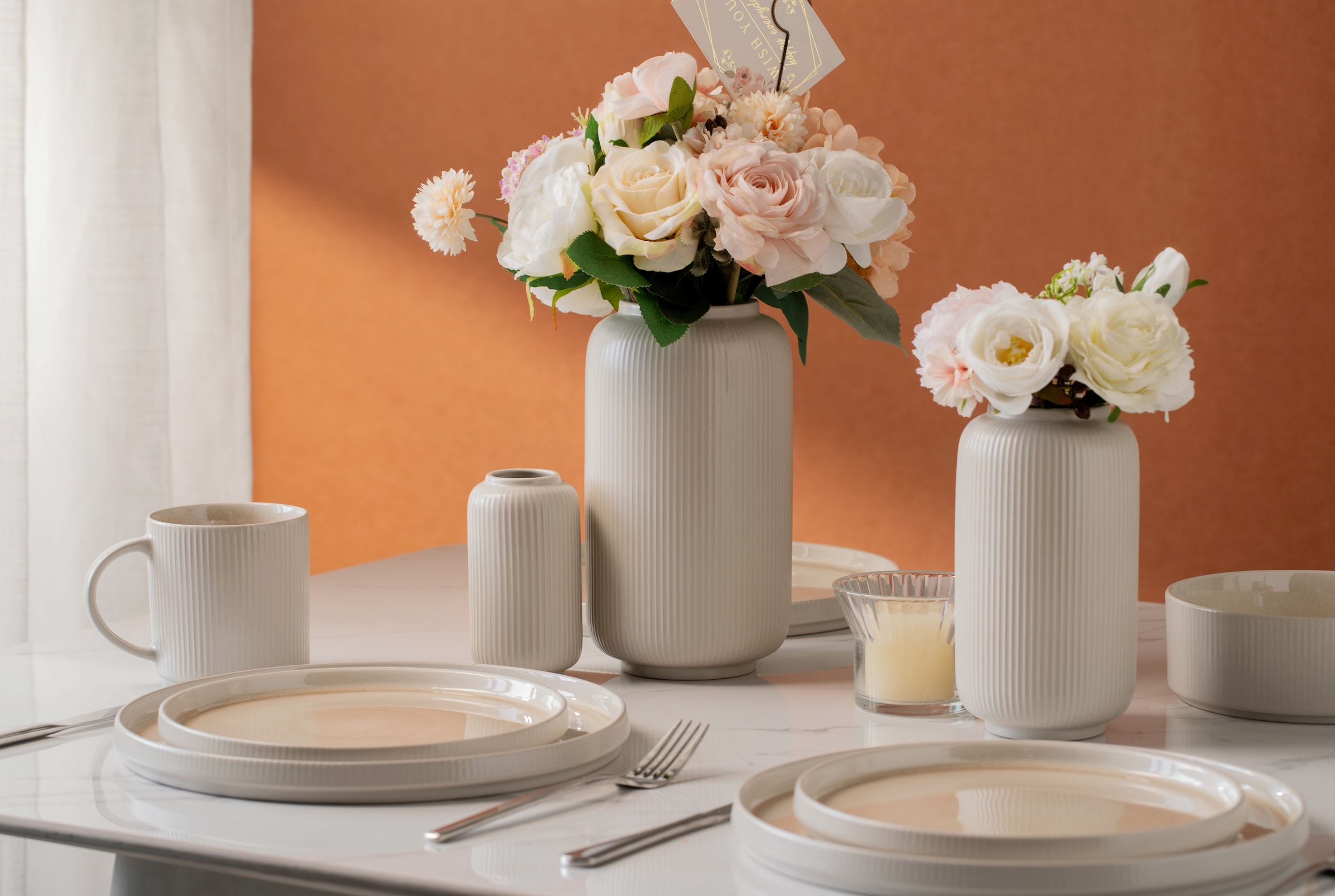 GOODproduct Vase de table »Ylvii, innen vollständig glasiert und wasserundurchlässig« Vases en céramique, uni mat ou avec un glaçage brillant et effet