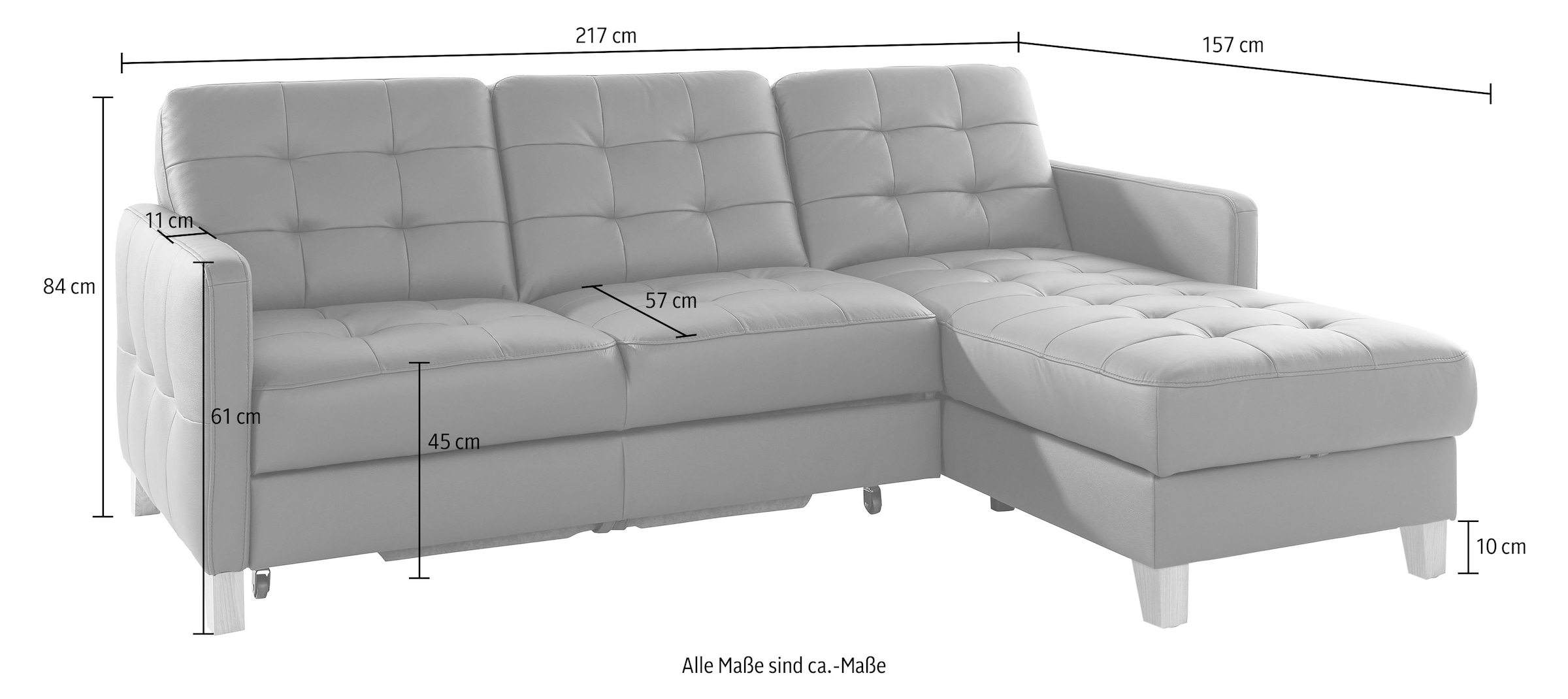 exxpo - sofa fashion Ecksofa »Elio, kompakt und komfortabel, bequem und zeitloses Design, L-Form« wahlweise mit Bettfunktion