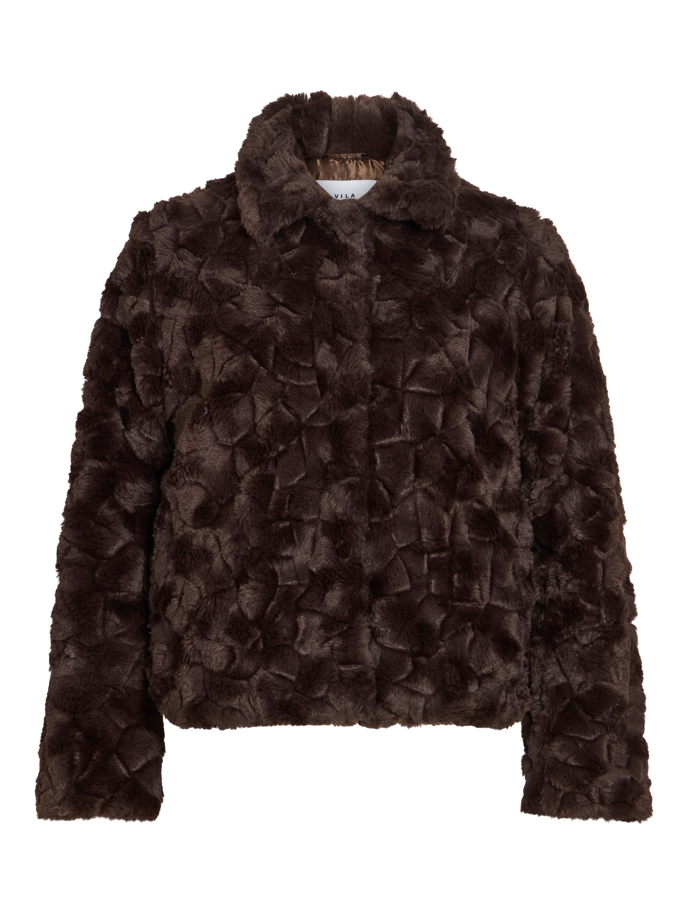 Vila Veste courte »VIDORTE NEW L/S JACKET/PB« en fausse fourrure avec patte de boutonnage