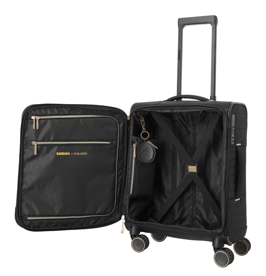travelite Weichgepäck-Trolley »BARBARA STEPP Weichgepäck-Koffer« 40 l 4 Rollen Volumenerweiterung und Schlüsselanhänger – stylisches Reisegepäck