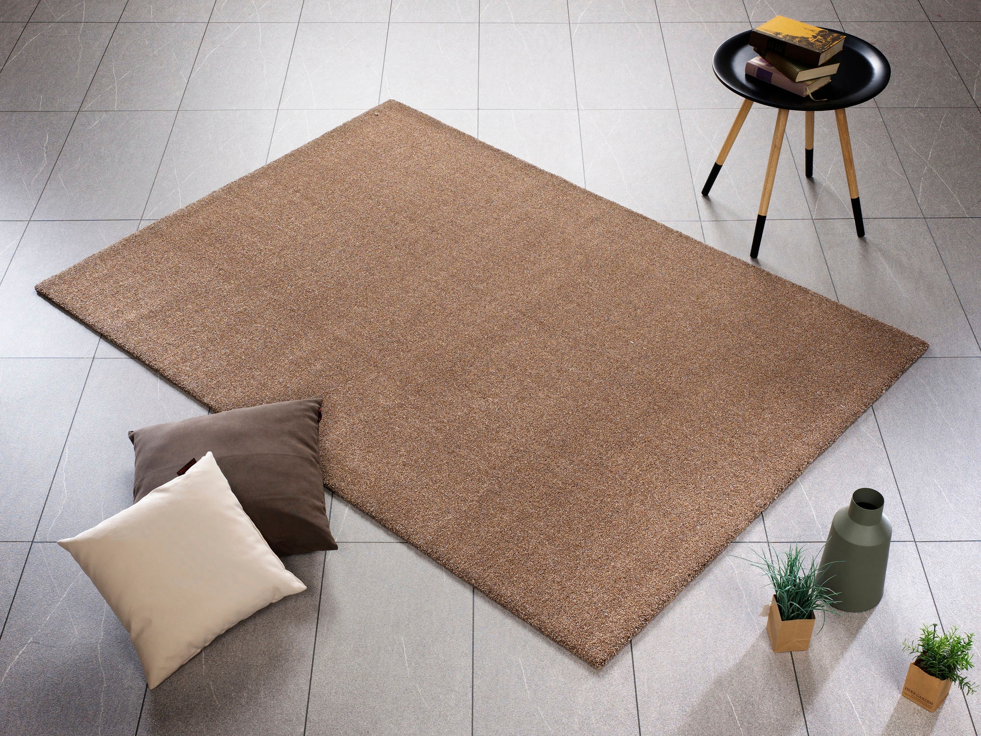 OCI DIE TEPPICHMARKE Teppich »Louvre Melange« rechteckig 13 mm Höhe Frisé Kurzflor, robust, Wohnzimmer