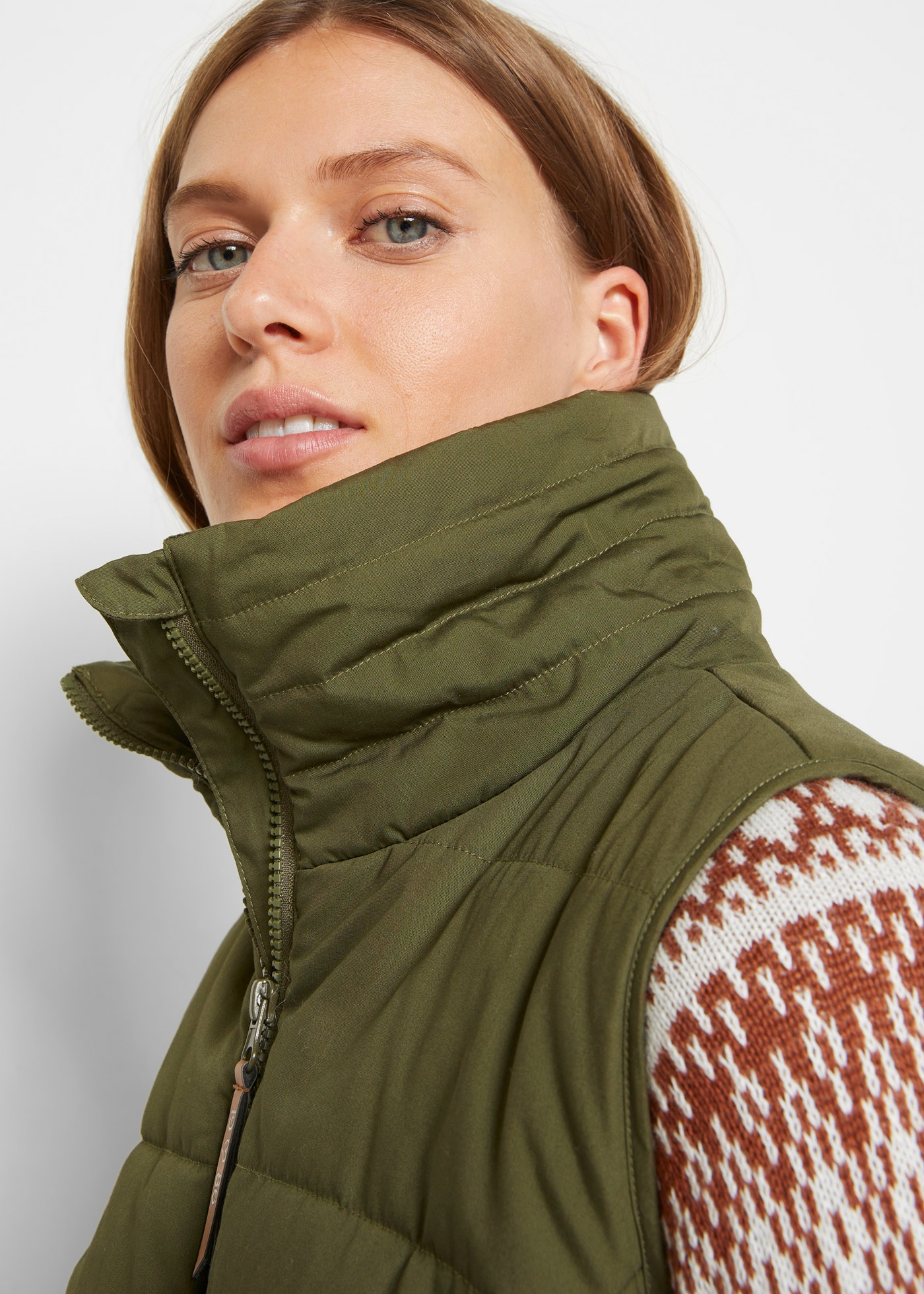 bonprix Gilet long mit Wattierung, mit 2-Wege-Reissverschluss, mit Reissverschlusstaschen