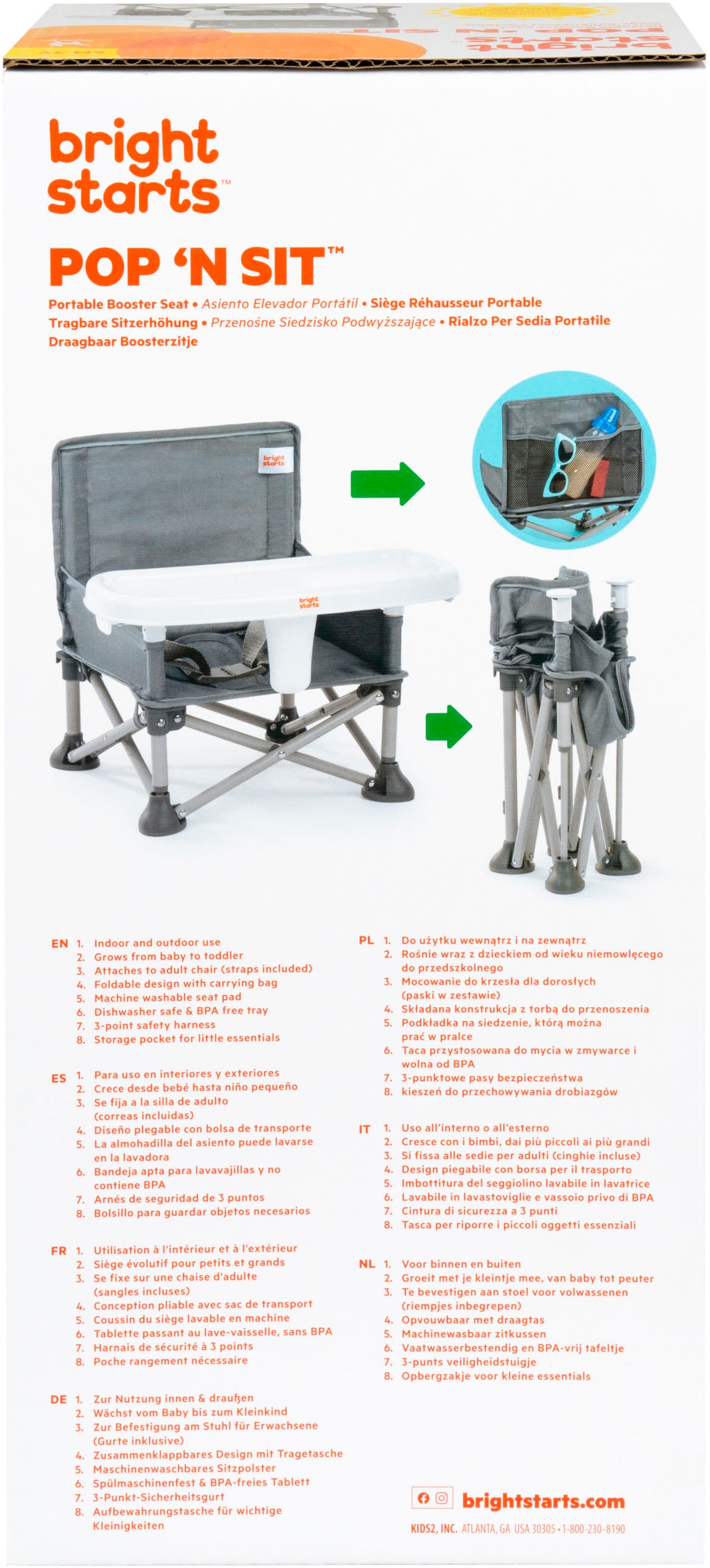 Bright Starts Siège de table »Pop ‘N Sit™ Portable Booster Seat«