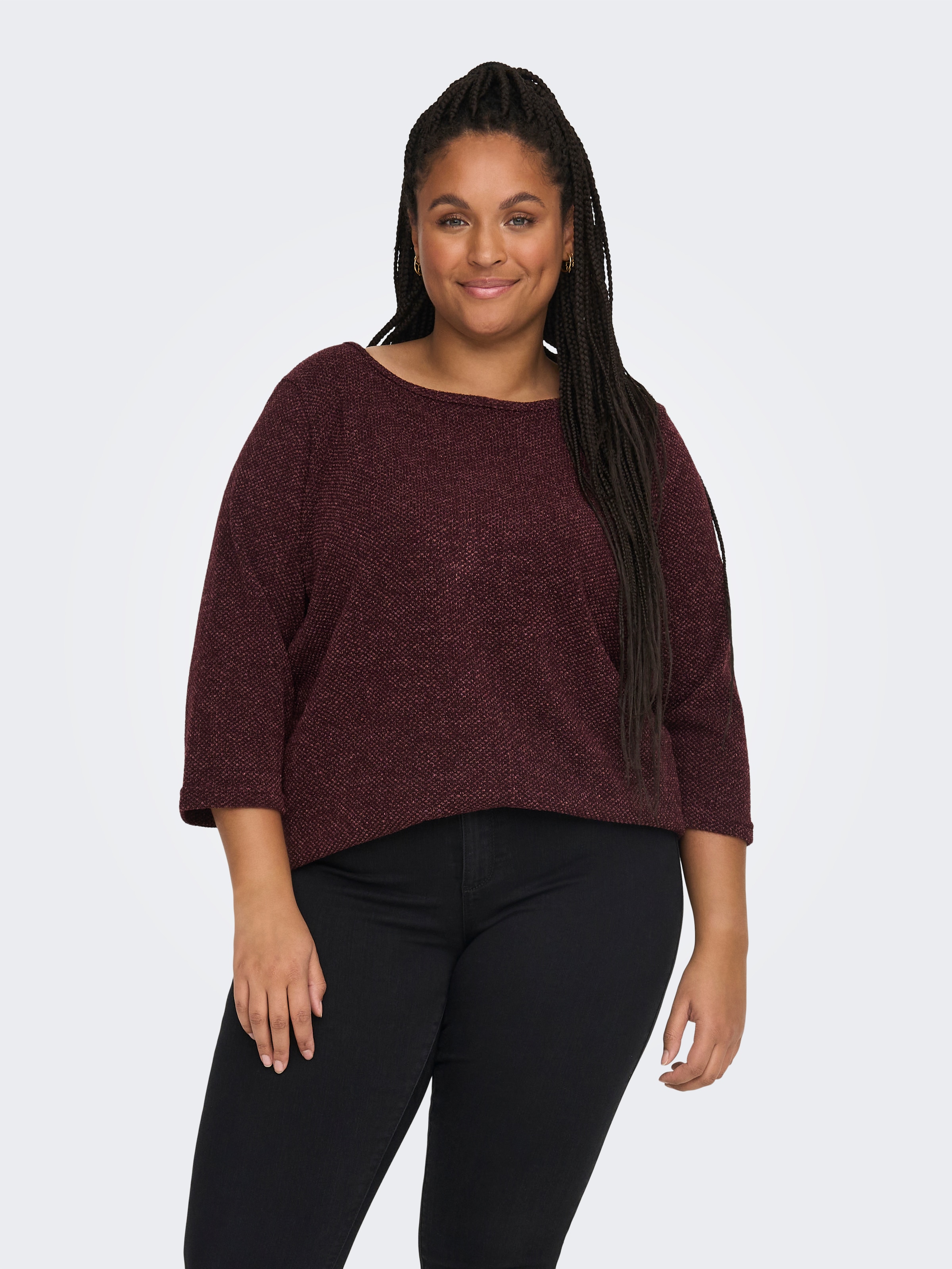 ONLY CARMAKOMA T-shirt à manches 3/4 »CARMARTHA 3/4 TOP« fibre synthétique, coupe ample