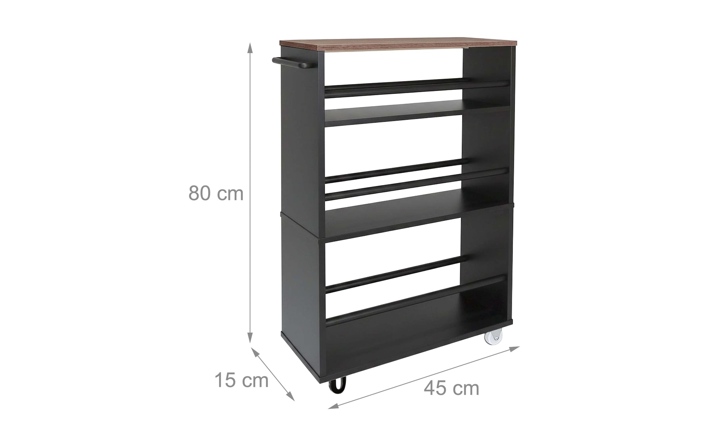 relaxdays Chariot d'appoint »Nischenordnungswagen 15 x 80 x 45 cm«