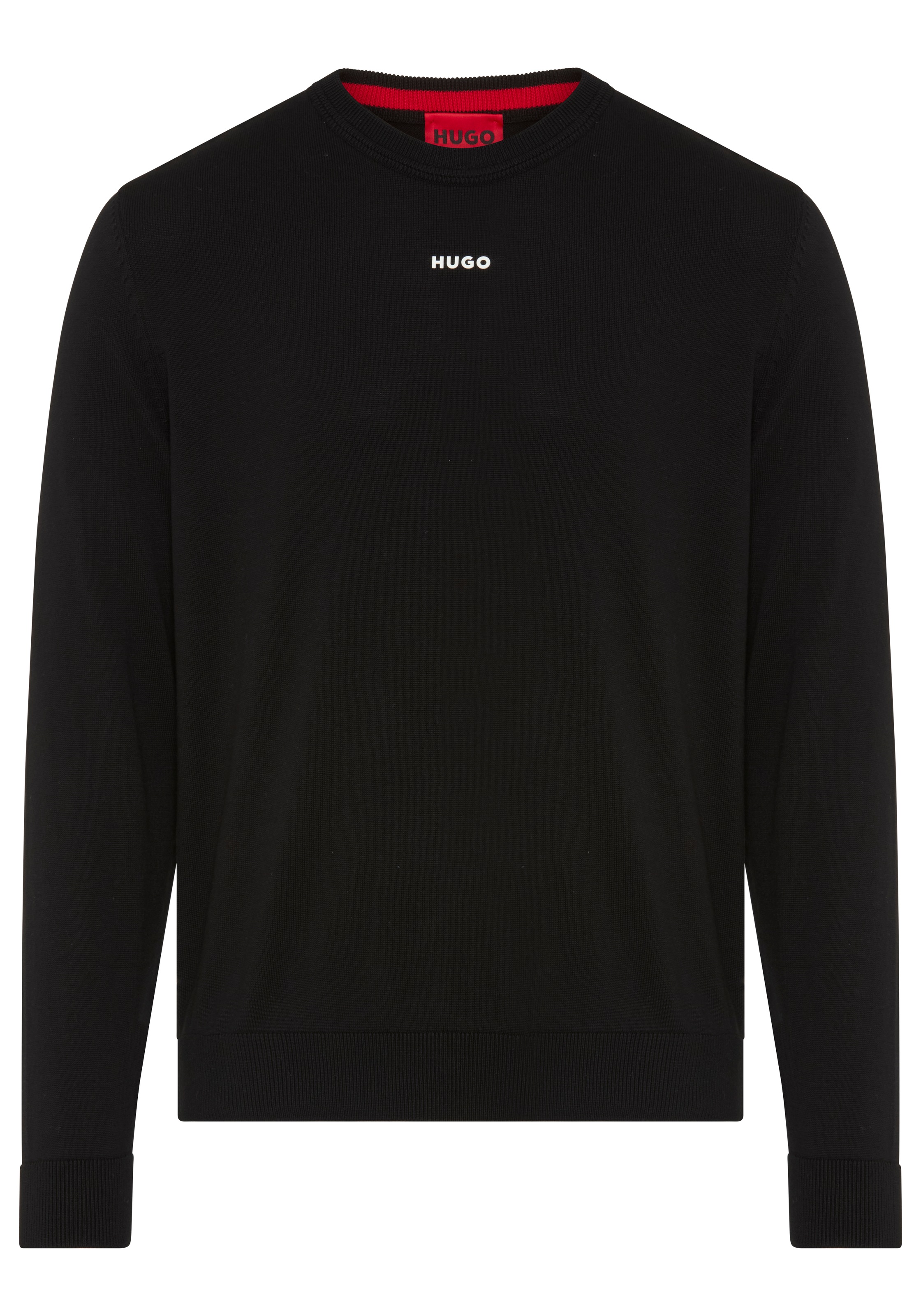 HUGO Rundhalspullover »San Cassius-C2« Rundhalsausschnitt, Slim Fit, Feinstrick