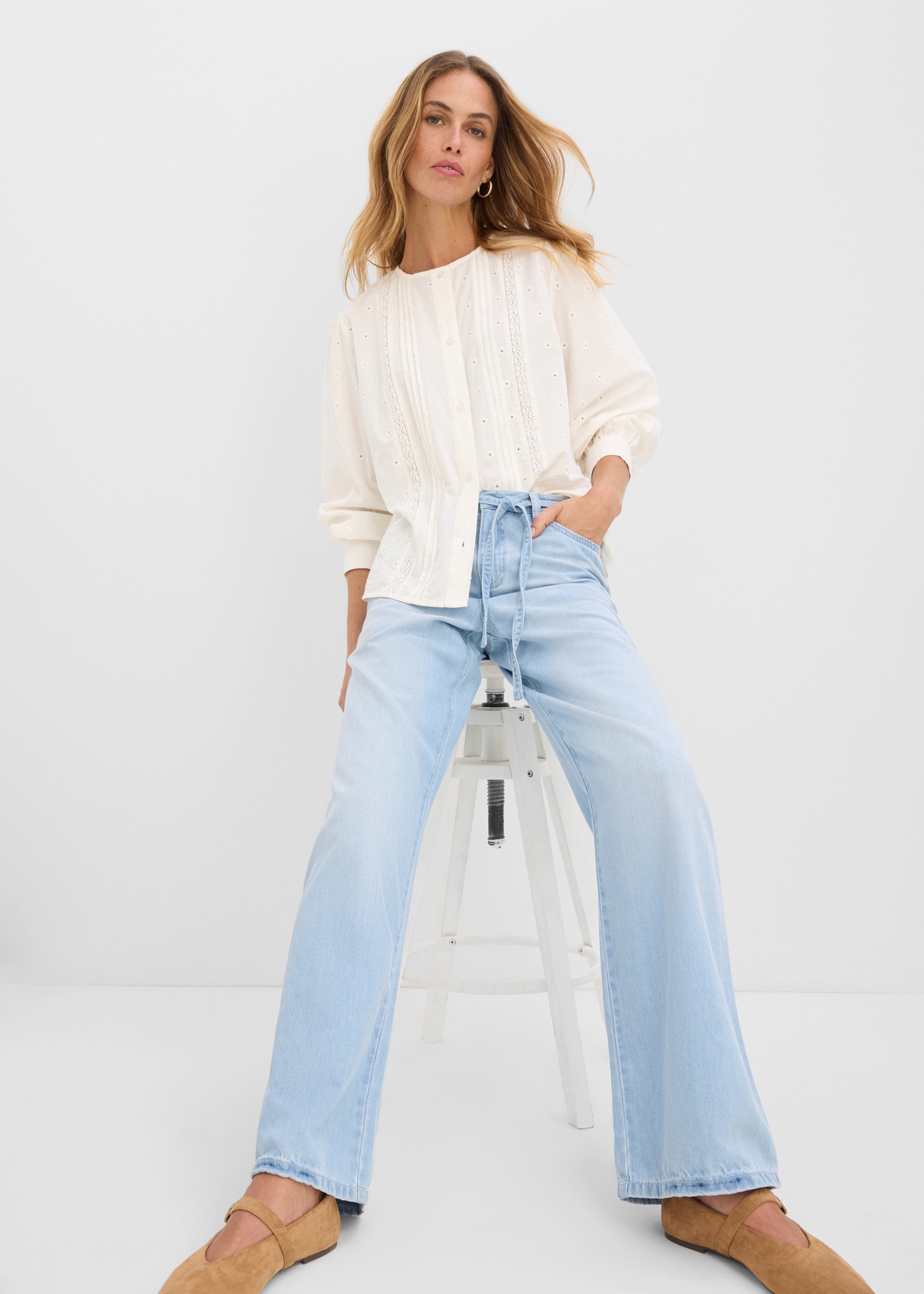 bonprix coupe ample loose fit, denim peu extensible, design 5 poches