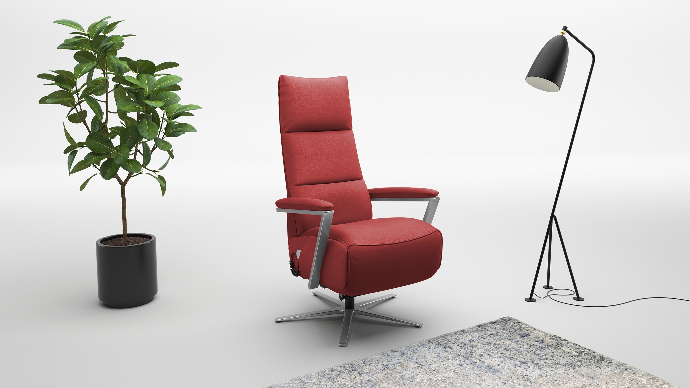 sit&more TV-Sessel »Vario Comfort, inkl. Kopfteilverstellung & 360° Drehfunktion« mit Gasdruck, Höhe der Armlehnen 64cm