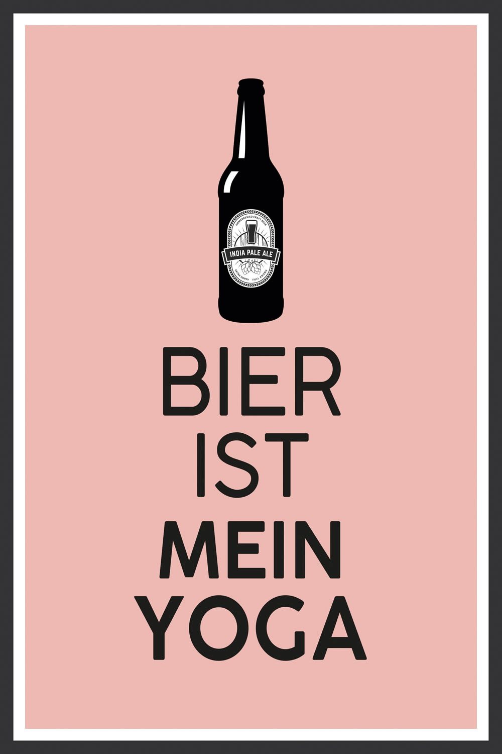 queence Metallbild »Bier Yoga« Getränke | Schriftzug | Schriftzüge 1 Stk. tlg. Stahlschilder