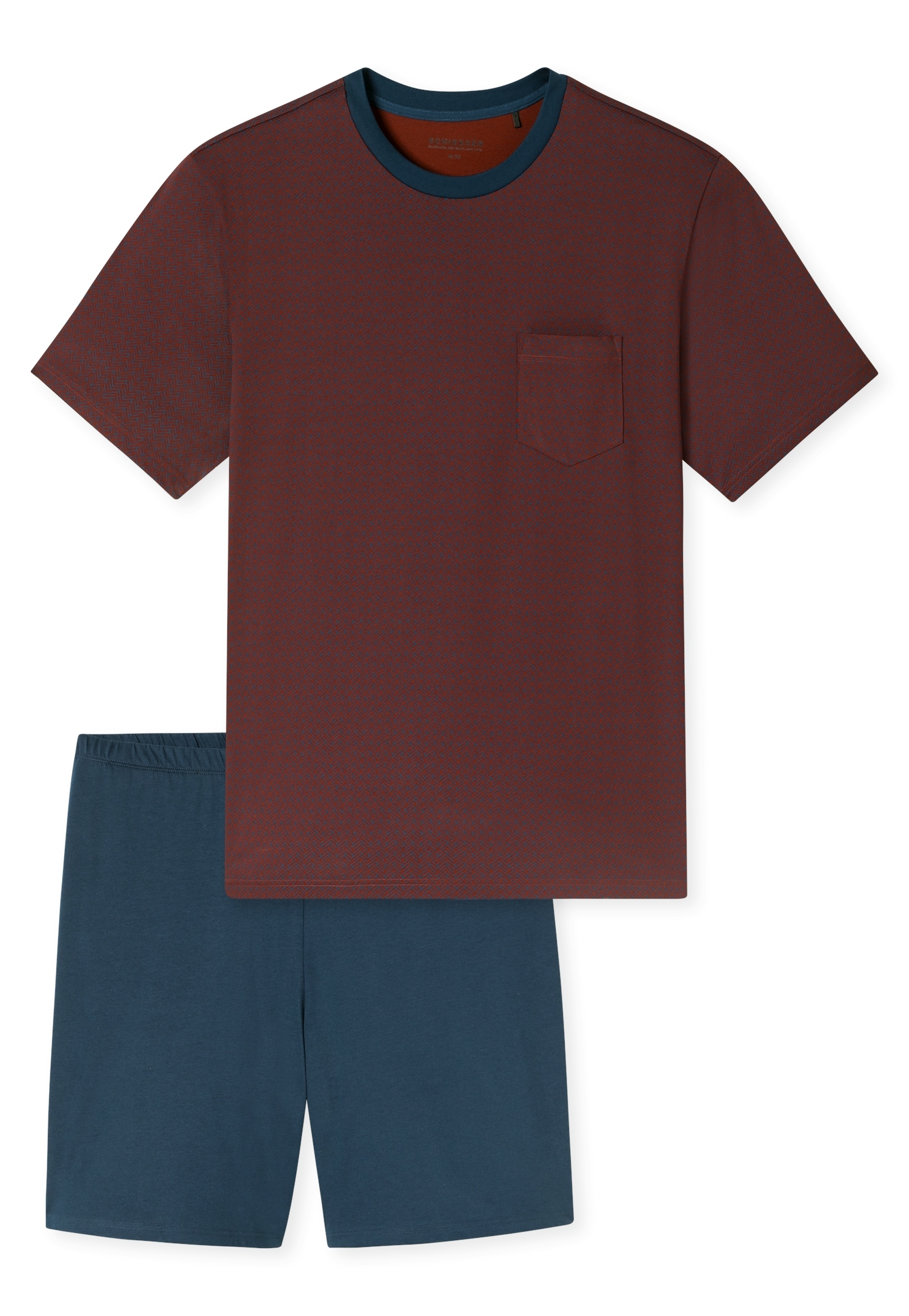 Schiesser Pyjama »Comfort Essentials« Set, 0, 2 mit aufgesetzter Brusttasche