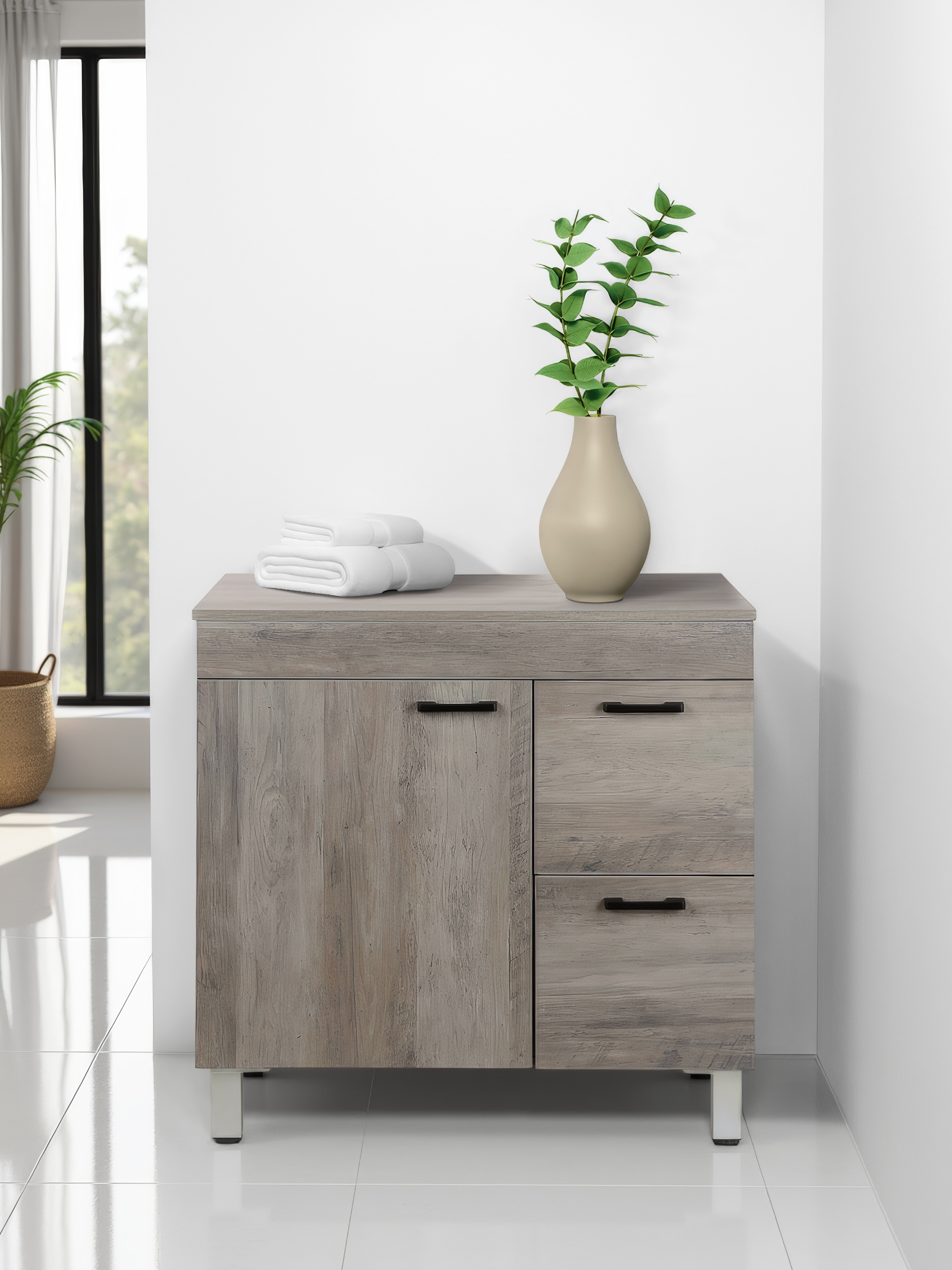 welltime Waschtisch »Florenz, Badezimmerschrank,Badschrank« Stauraum Waschtisch, 2 Schubladen und 1 Tür