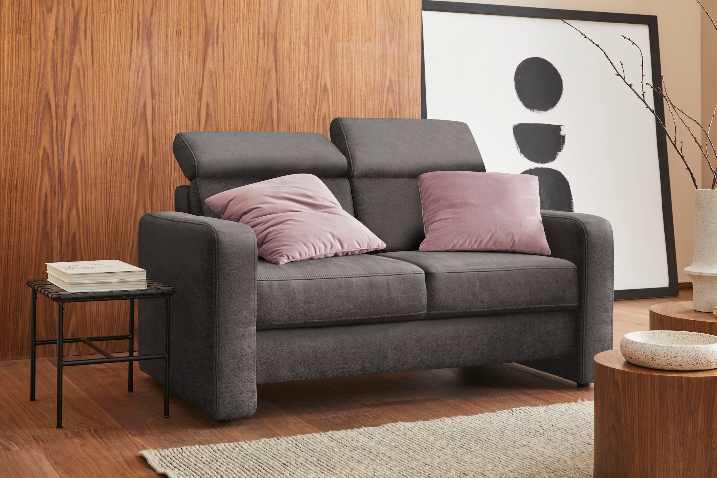 sit&more 2-places »Bologna« inklusive Kopfteilverstellung und Federkern