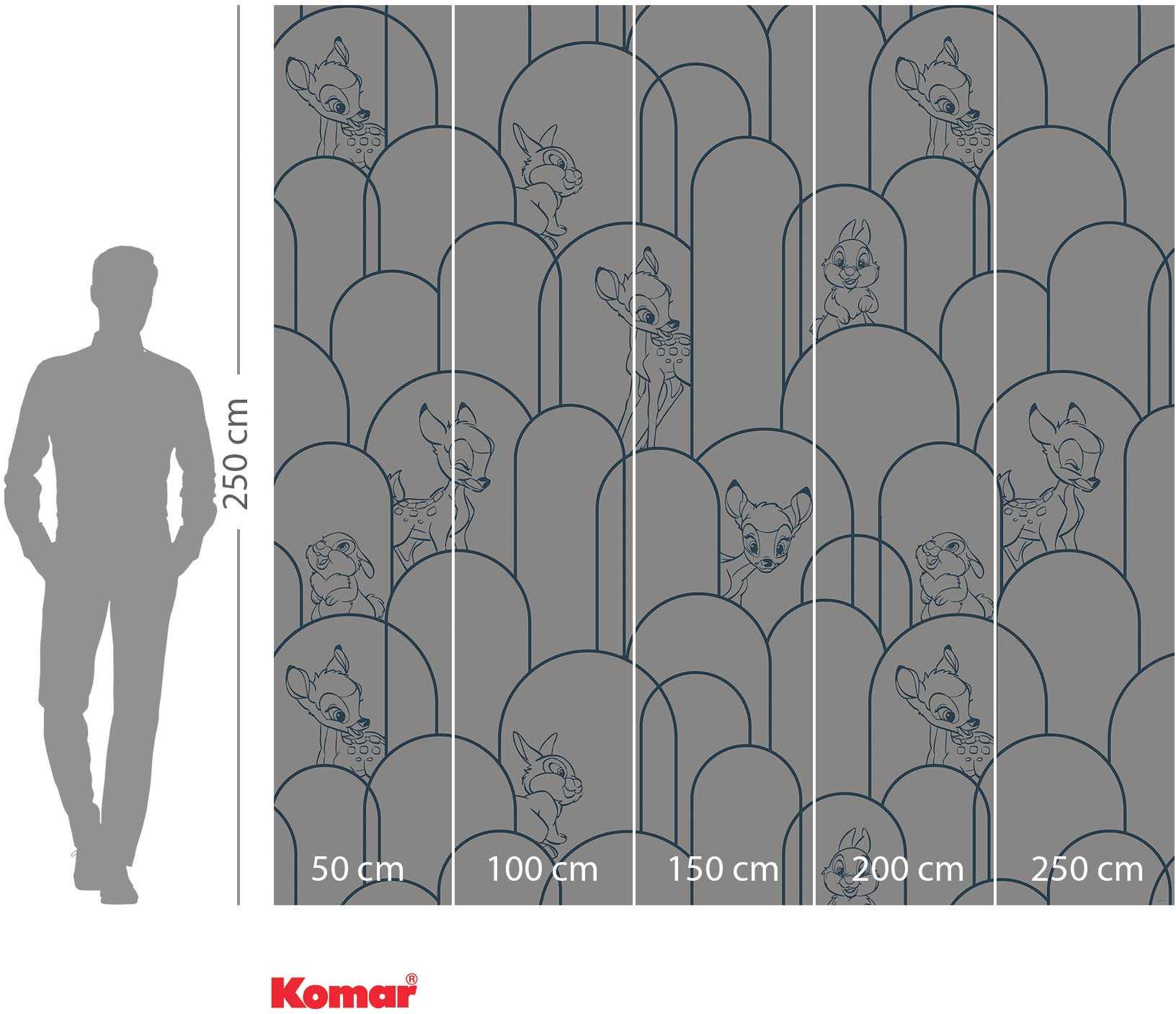 Komar Vliestapete »Digitaldruck Vlies -  Hide away Bambi - Grösse 250 x 250 cm« bedruckt glatt Kinderzimmer