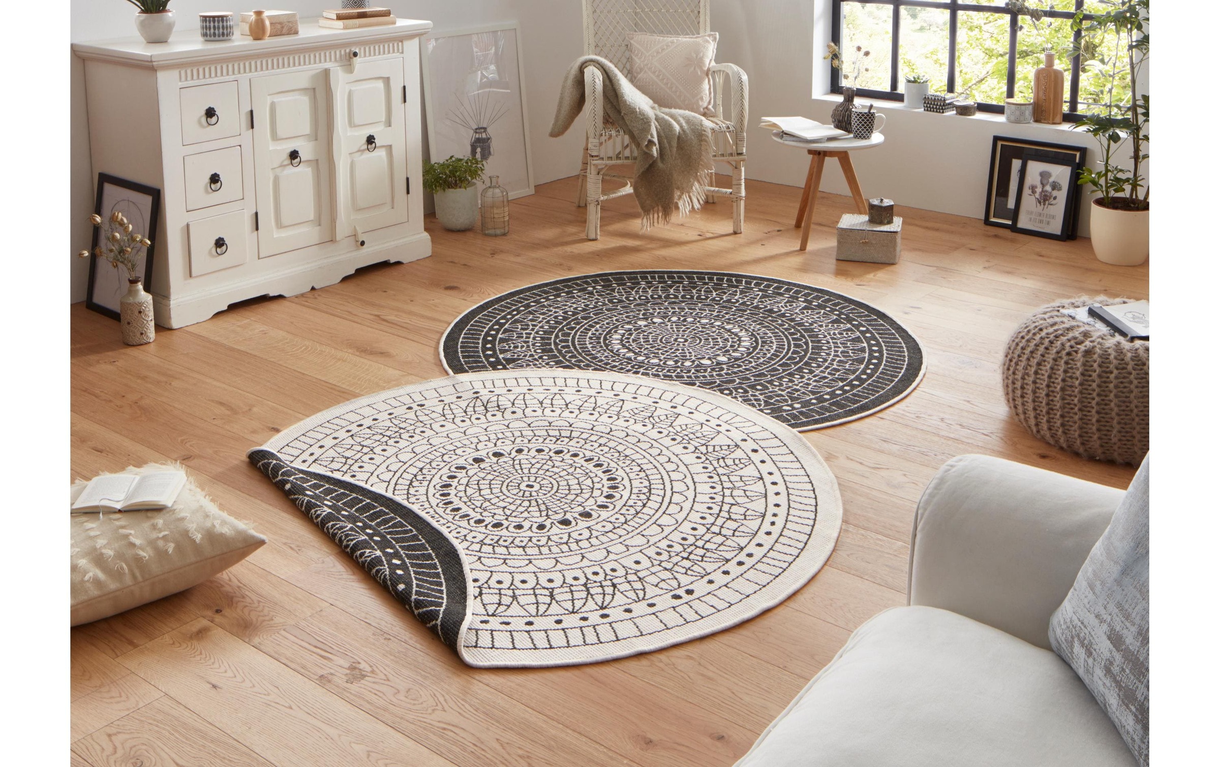 HANSE Home Tapis »Porto Wendeteppich« Rond 5 mm Höhe intérieur & extérieur, résistant aux intempéries, balcon, jardin, salon, étanche