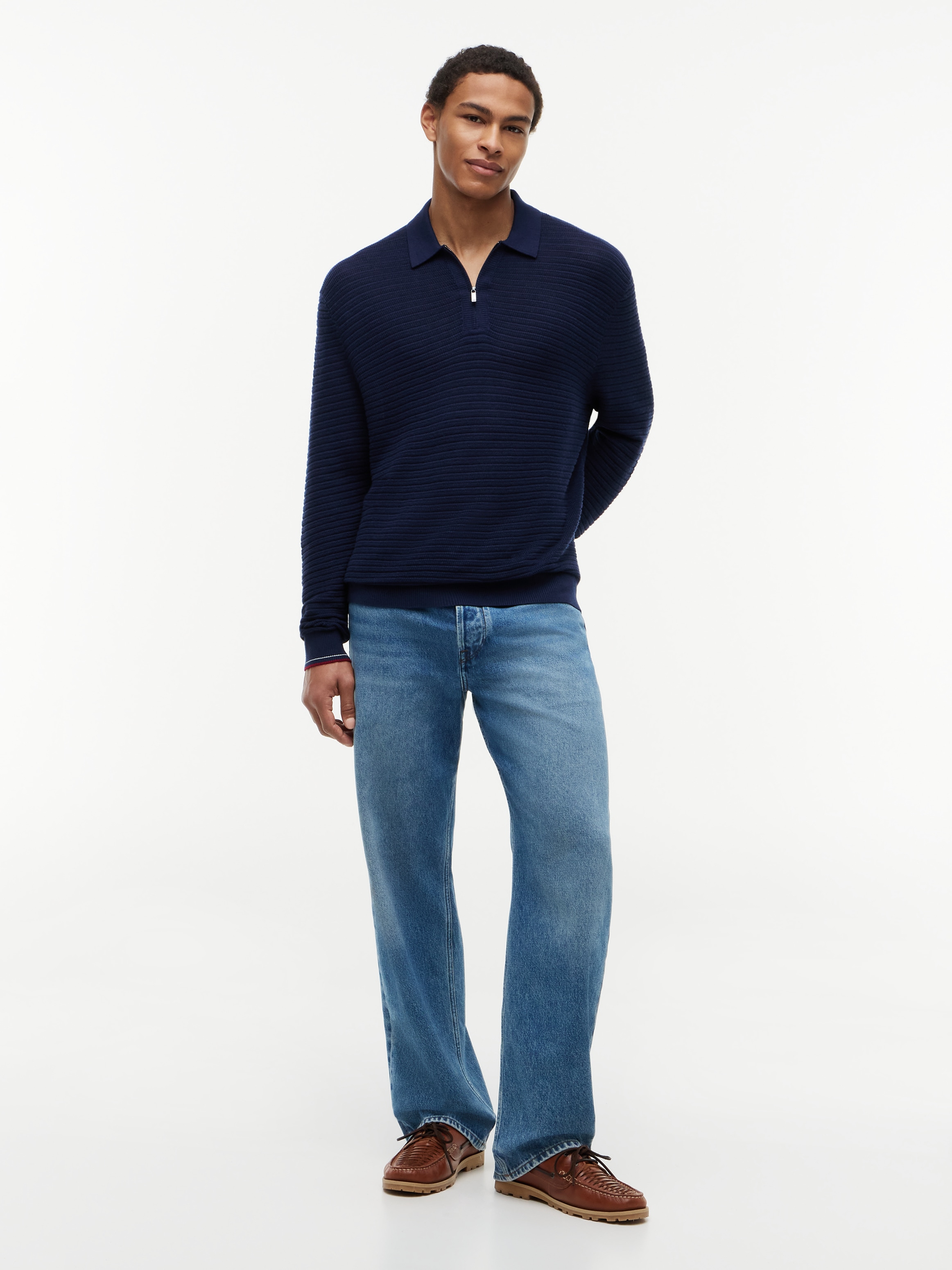 Tommy Hilfiger Polokragenpullover »Dress Casual Premium Line Zipper« Premium Qualität mit Seide und Kaschmir - soft, atmungsaktiv