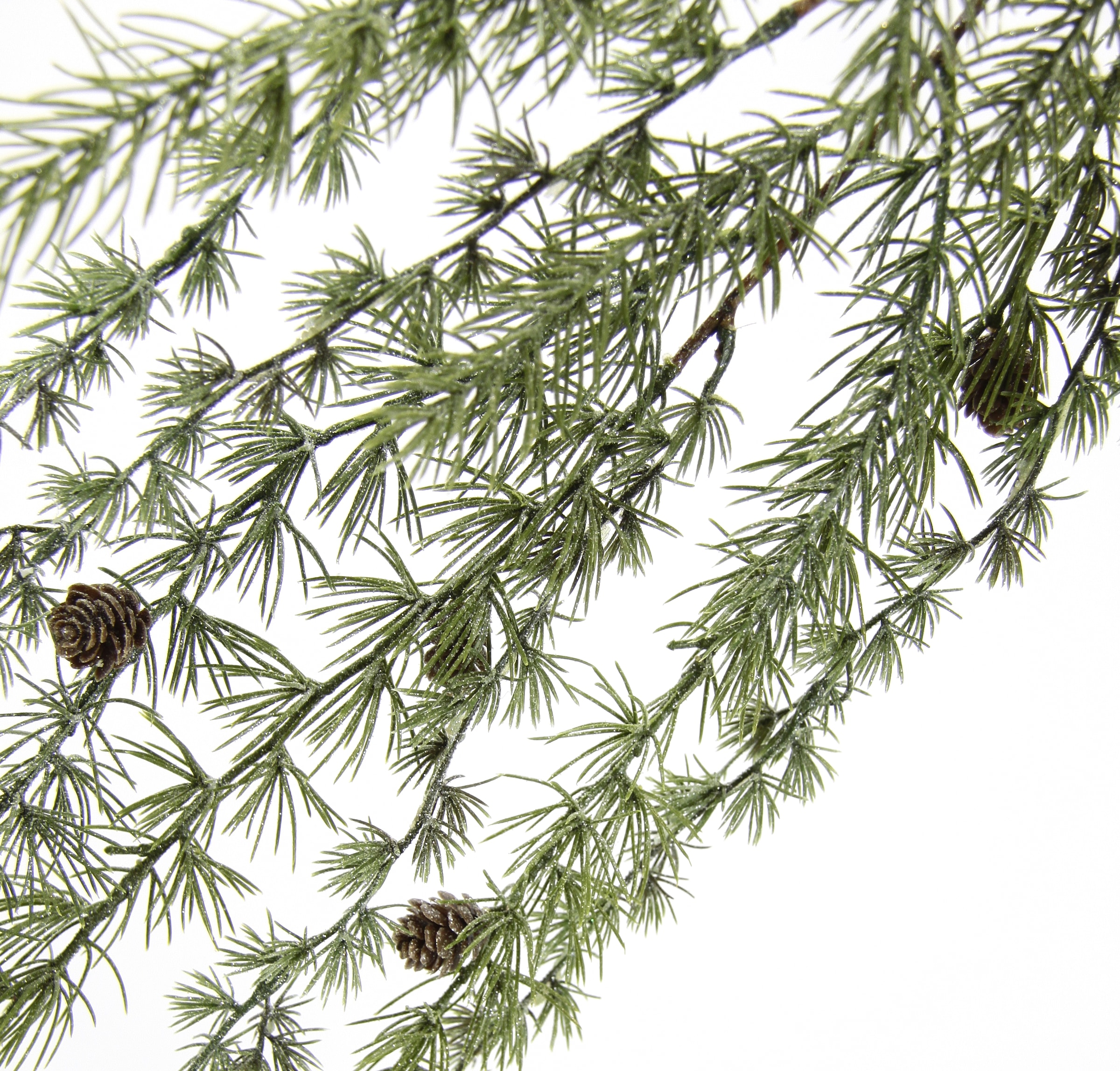 I.GE.A. Kunstzweig »Kieferhänger« Kieferzweig hängend mit Zapfen Schnee geeist Kunsttanne Deko Dekozweig