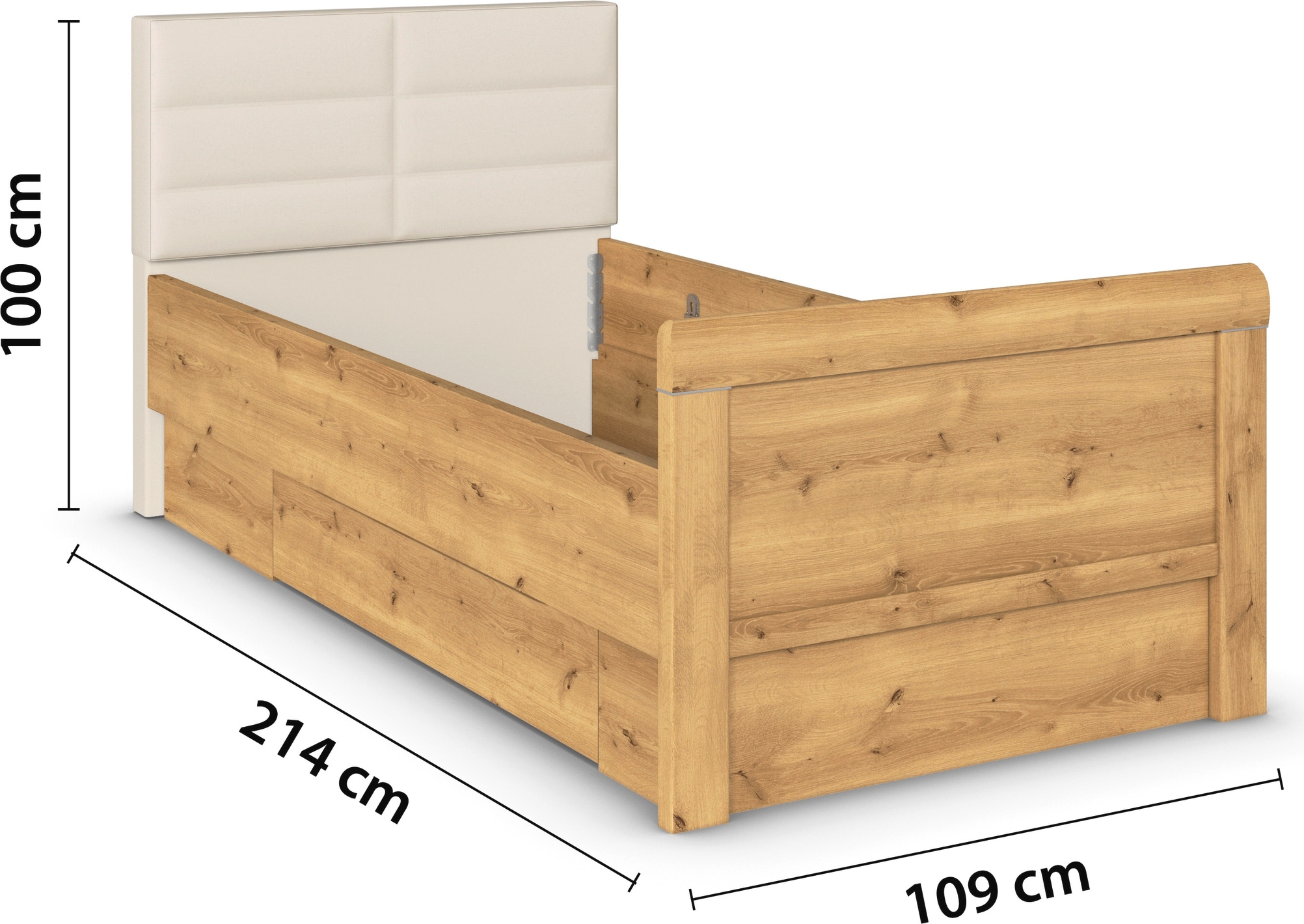 rauch Lit de rangement »Bett Einzelbett Stollenbett Bettkästen EVELYN« à hauteur confortable avec tête de lit rembourrée et tiroirs MADE IN GERMANY