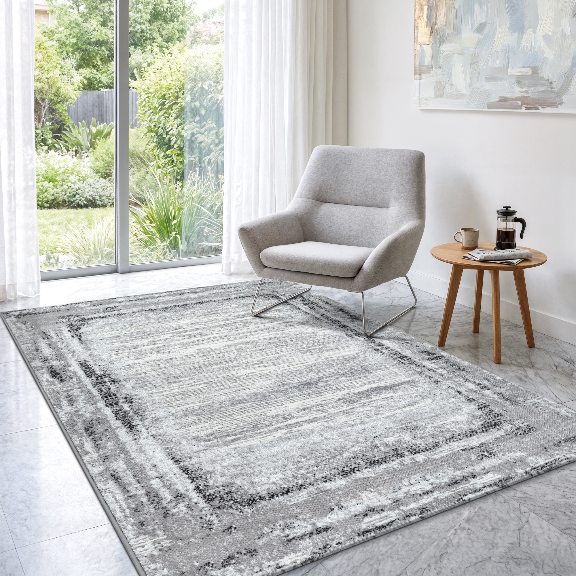 Sanat Tapis »Harmony 3215 , auch als Läufer« Rectangulaire 12 mm Höhe Wohnzimmer, Kurzflor, modern, Bordüre, Schlafzimmer