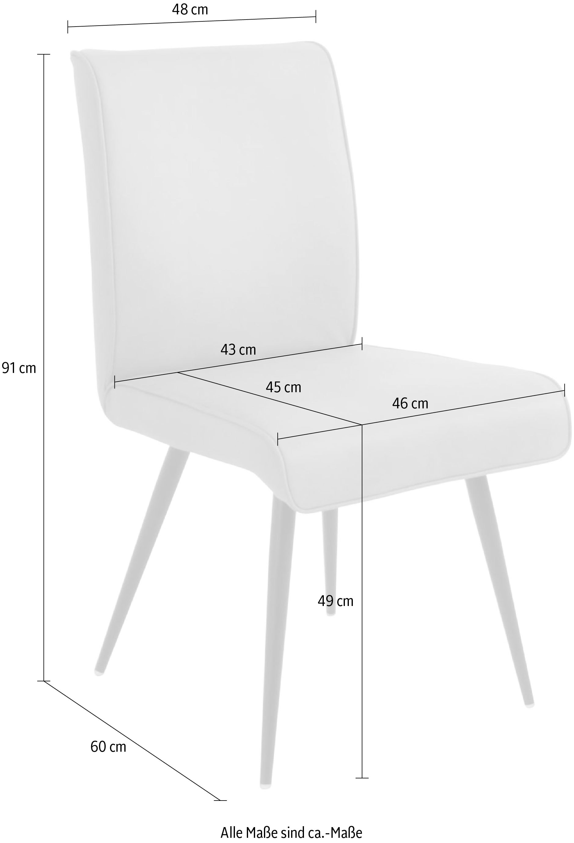 K+W Komfort & Wohnen Ensemble de salle à manger »Giacomo I« Banc rembourré, 2 chaises et 2 fauteuils avec accoudoirs, 6 cuis tlg. 2 chaises et banc, 2 fauteuils avec accoudoirs tissu 775, table 160 ou 180 cm