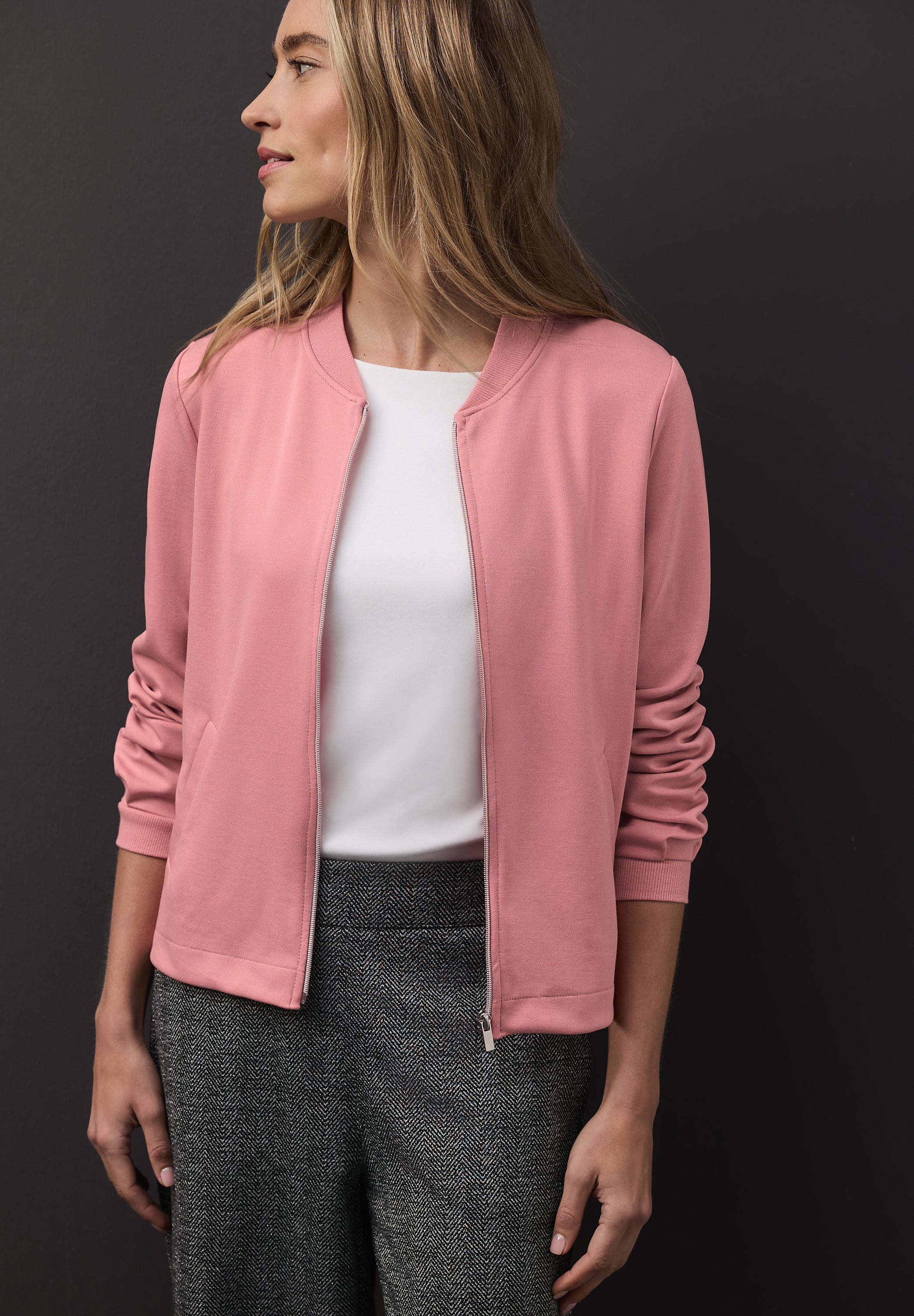 STREET ONE Veste sweat in Blouson-Optik und mit Glitzer