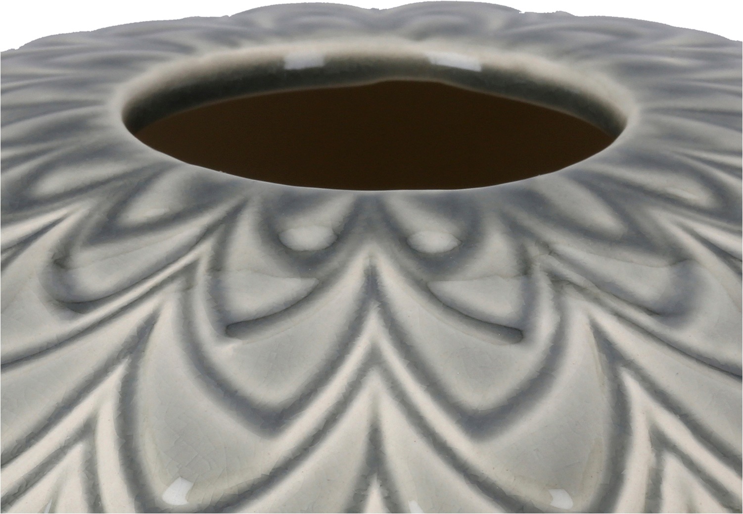 GILDE Vase de table »Vase bauchig Lamello grün H. 15 cm« Vase, Lamello, vase structurée, décorative, de haute qualité, décoration de sol