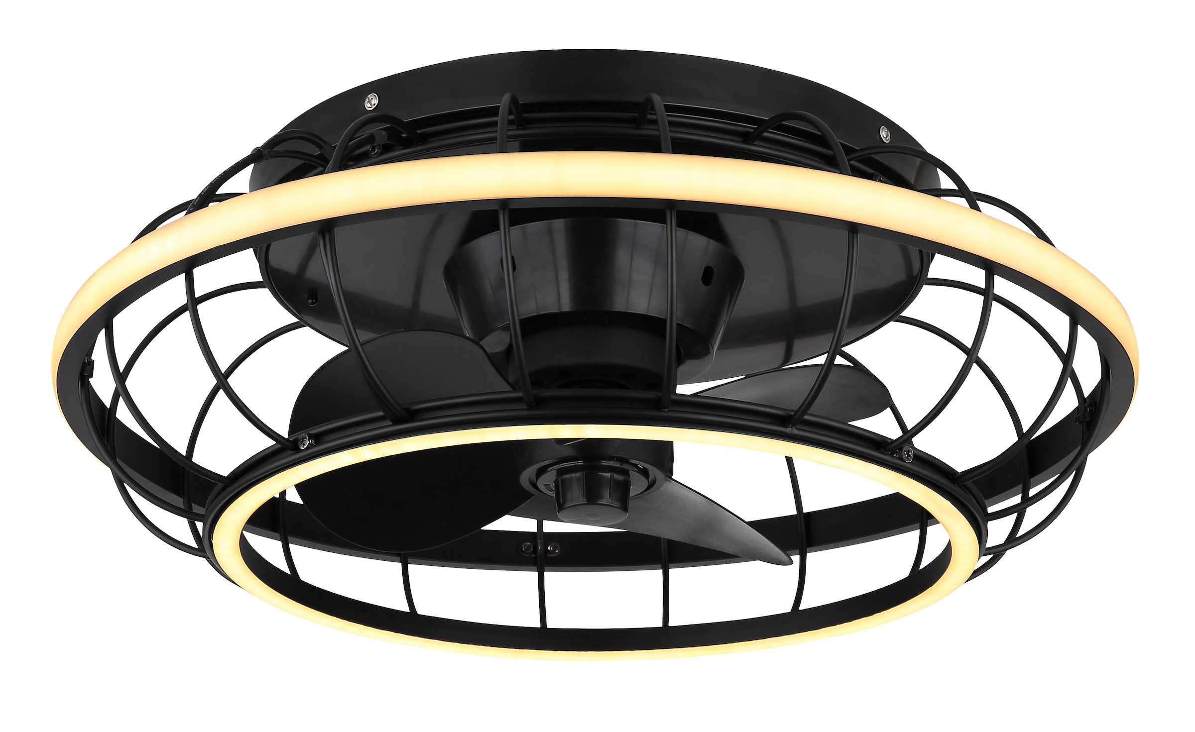 GLOBO LIGHTING Plafonnier »LINAY« Module LED 1 cuis blanc chaud - blanc froid Ventilateur de plafond, lampe de plafond, ventilateur moderne
