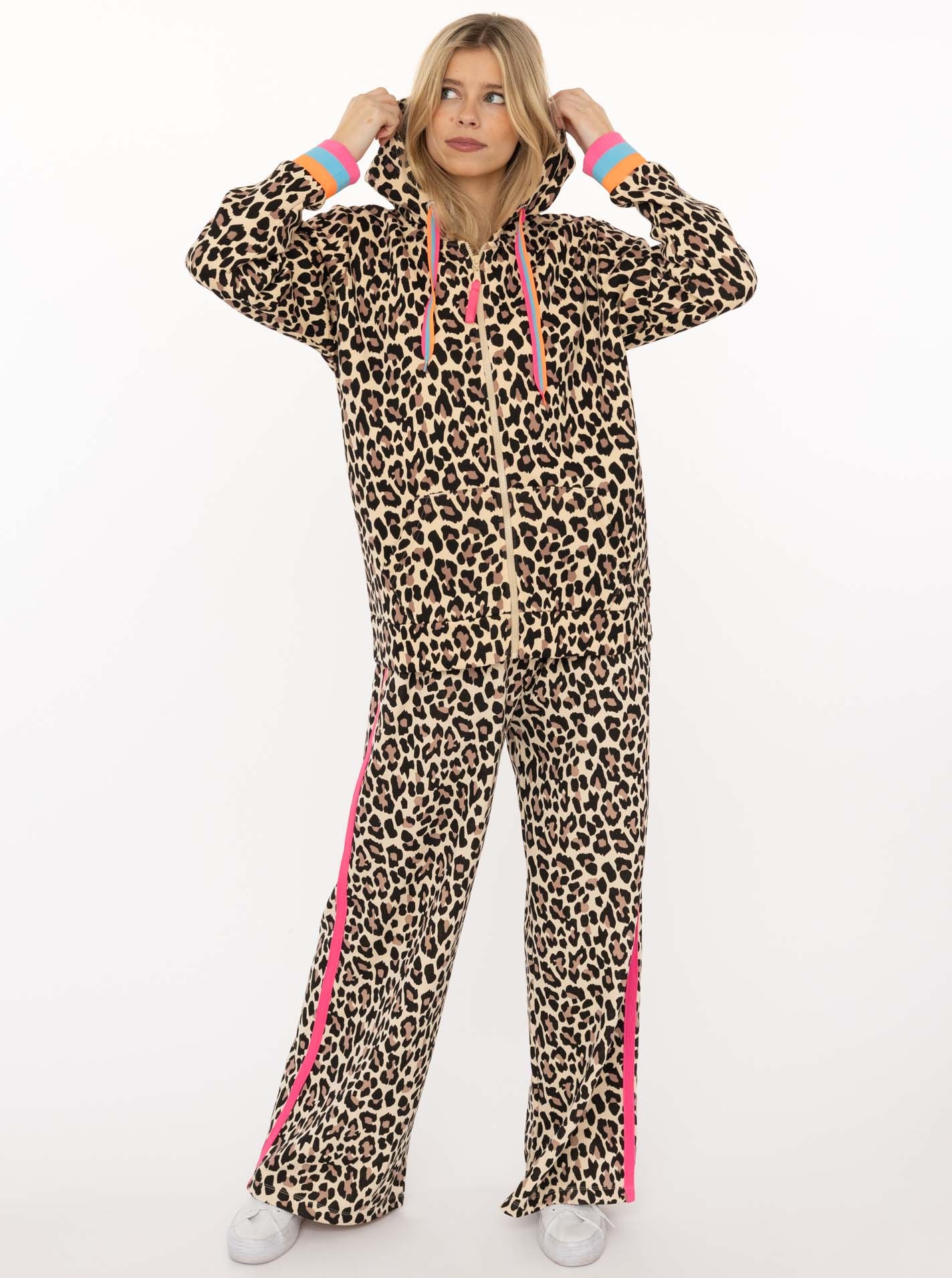 Zwillingsherz Pantalon sweat »"Leo"«  Leo Muster, pinker Streifen an der Seite, Eingriffstaschen