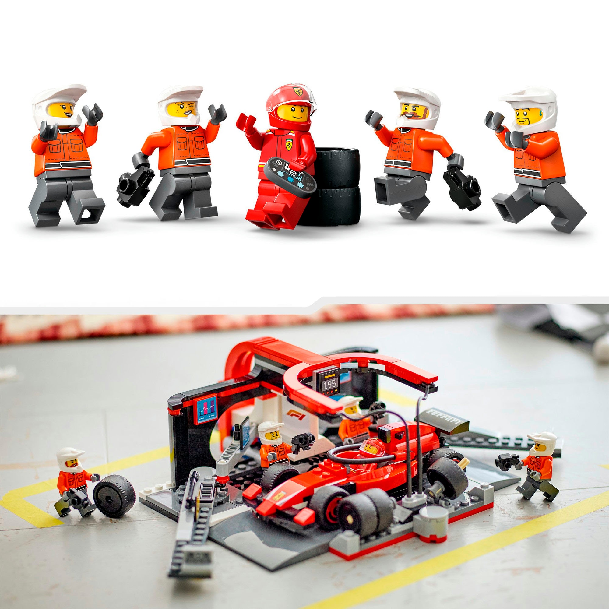 LEGO® Pions de construction »F1® Boxenstopp mit Boxencrew und Ferrari Flitzer (60443), LEGO City« LEGO City; Made in Europe