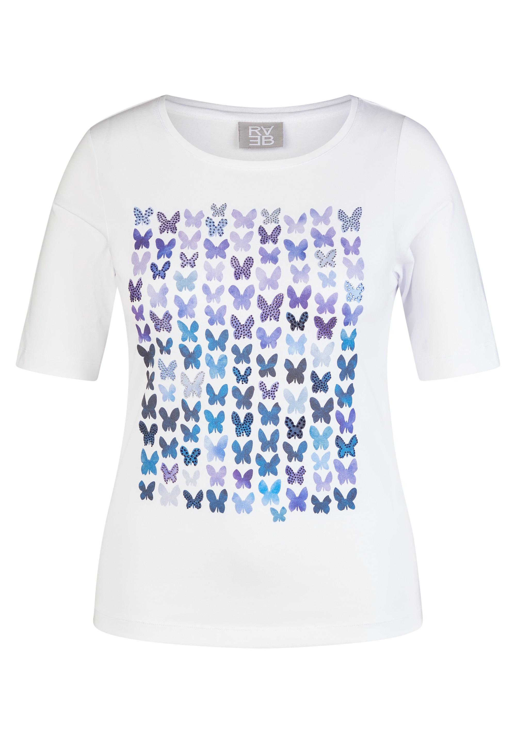 Rabe T-shirt mit Schmetterling Print