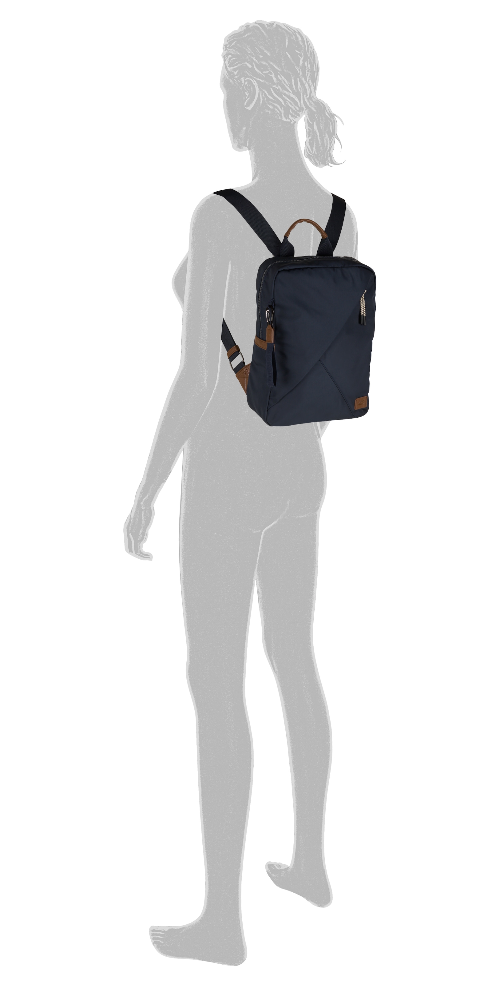 camel active Rucksack »Aurum« aus recyceltem Polyester in Nylonstruktur, leicht & mit feinen Details