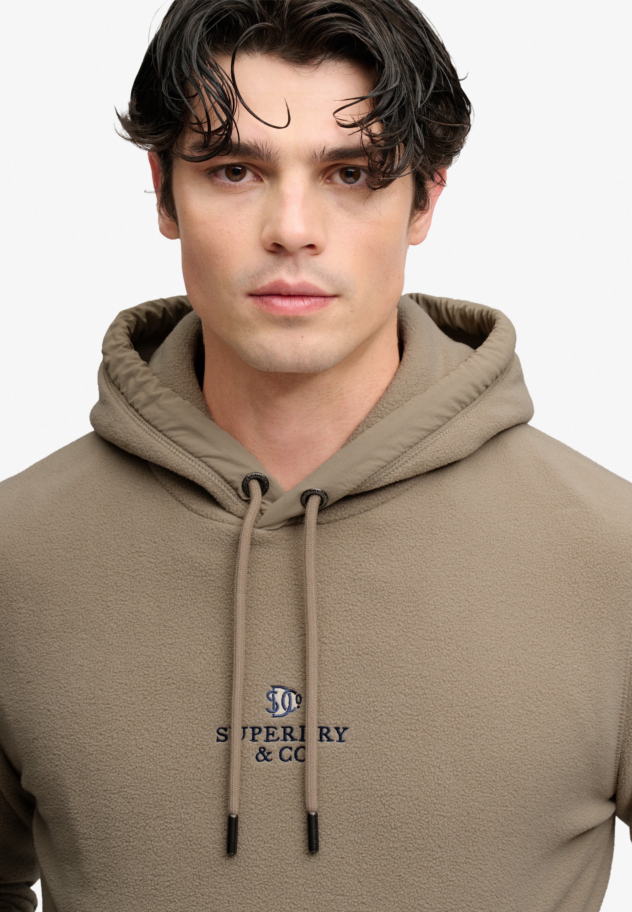 Superdry Kapuzensweatshirt »MICRO LOGO FLEECE HOOD«, Kunstfaser, loose fit
