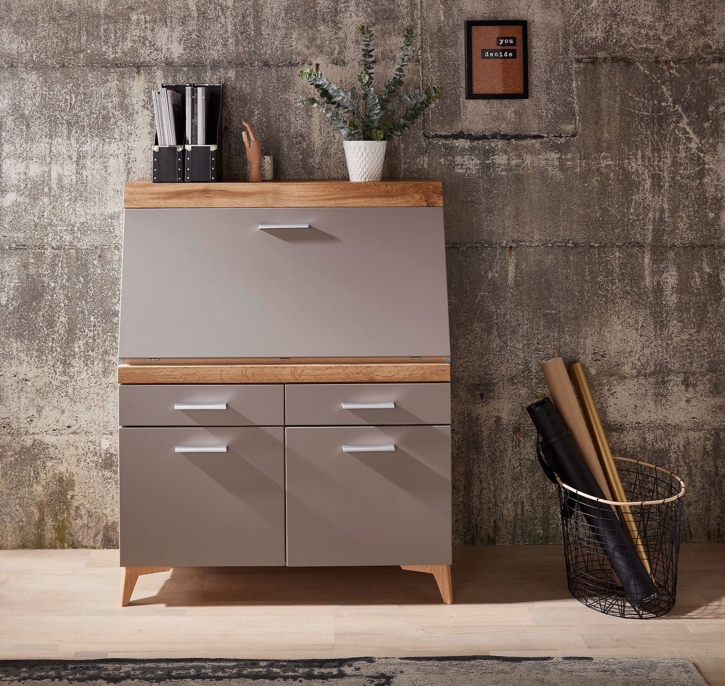 Innostyle Sekretär »SECRET« Stauraumschrank, mit Monitor-/Laptopfach, Soft-Close, Breite 98 cm