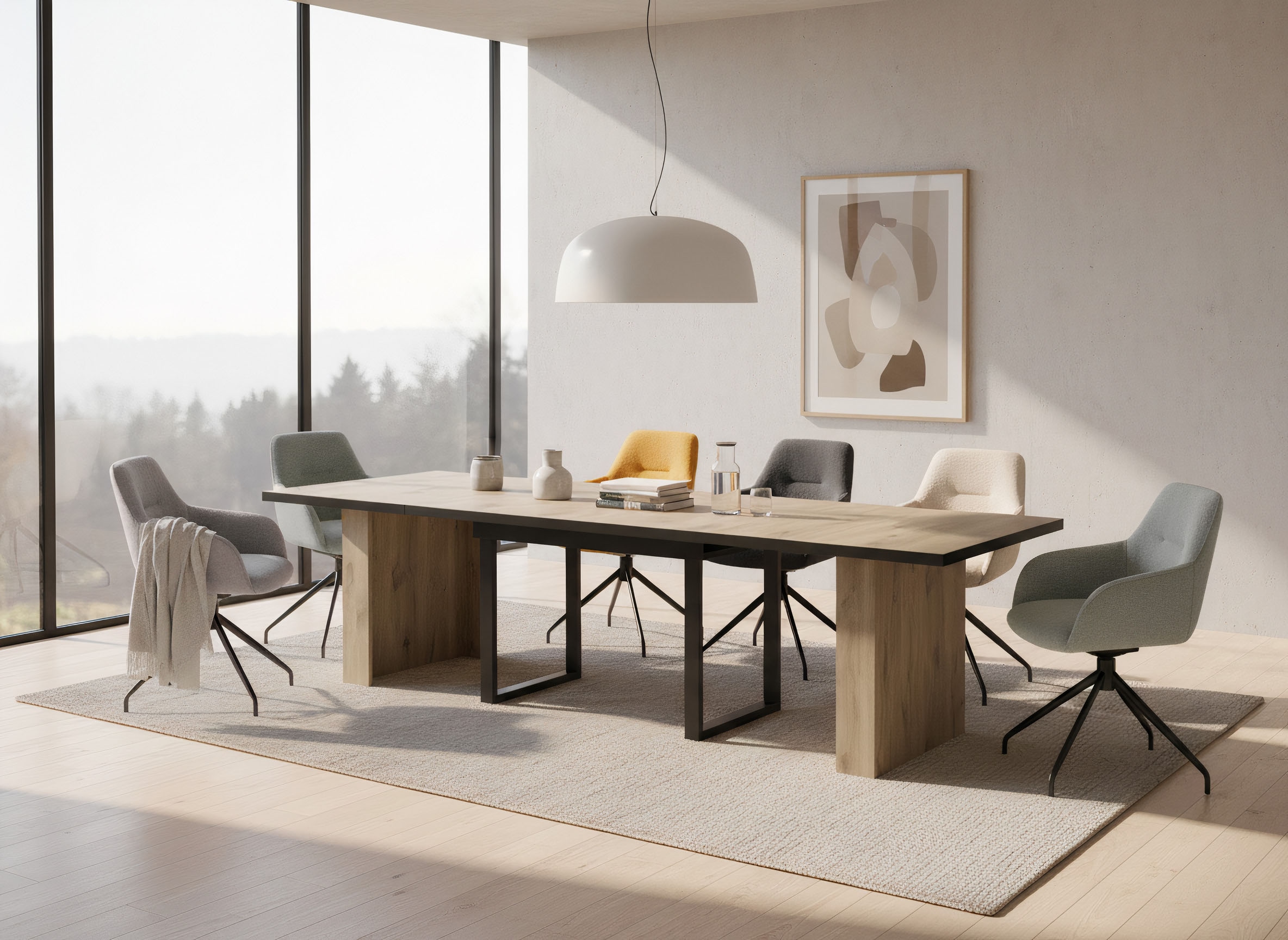 HELA Chaise avec accoudoirs »TRIEST« (Set) 1 cuisSessel, 360° drehbar, Gestell abgeknickt, Relaxfunktion, Armlehnen