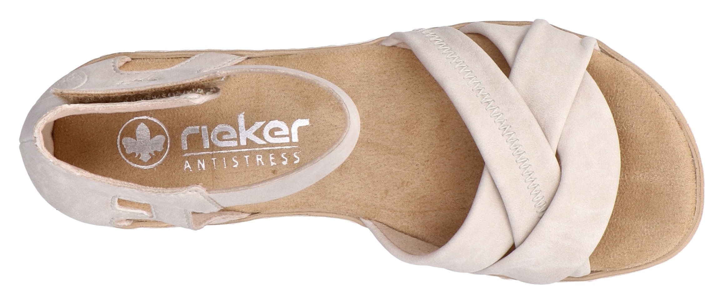 Rieker Sandales  , sandale, chaussure d'été, chaussure à scratch, talon compensé, talon fermé
