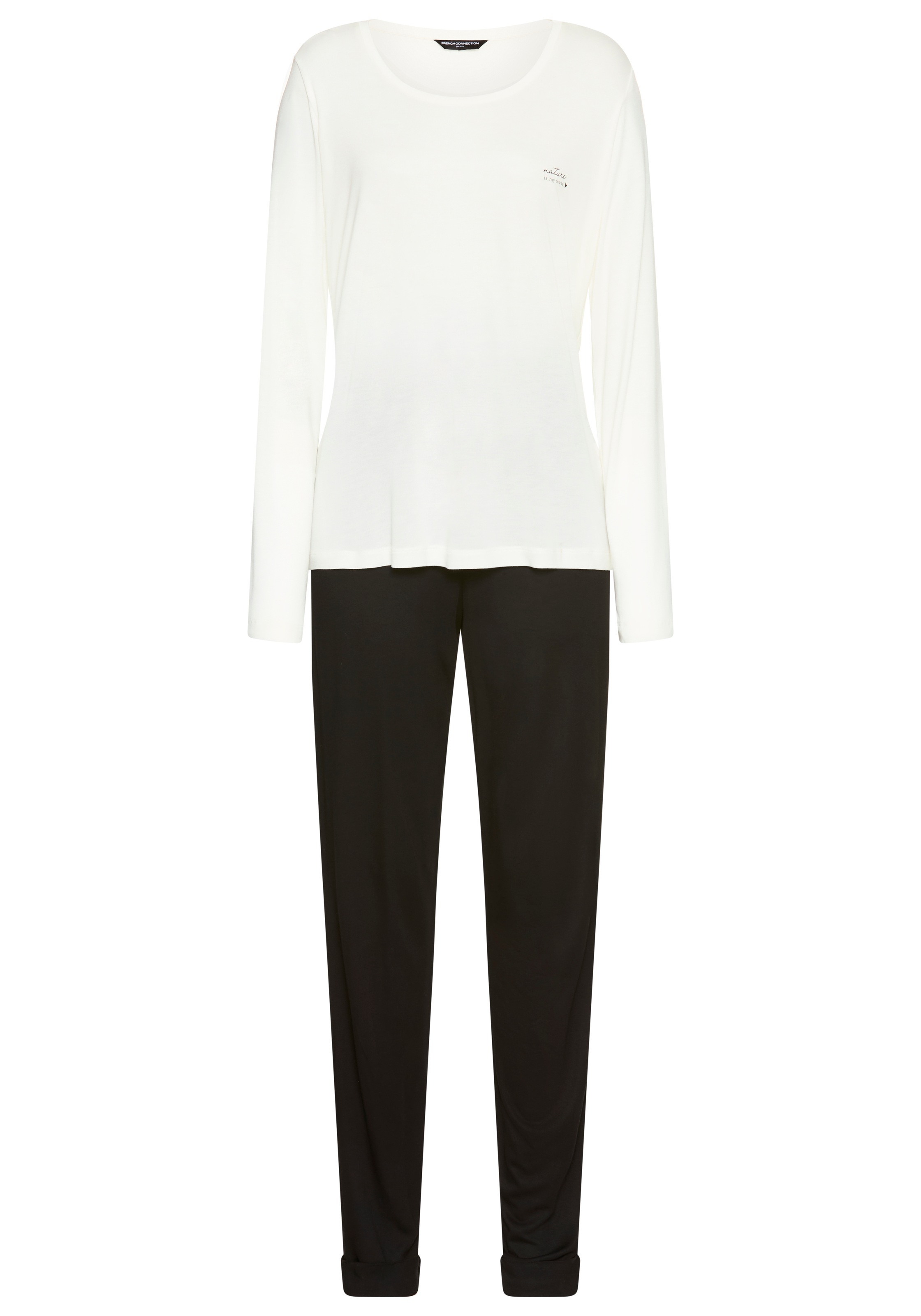 French Connection Pyjama 2 im zeitlosen Schwarz-Weiss-Look