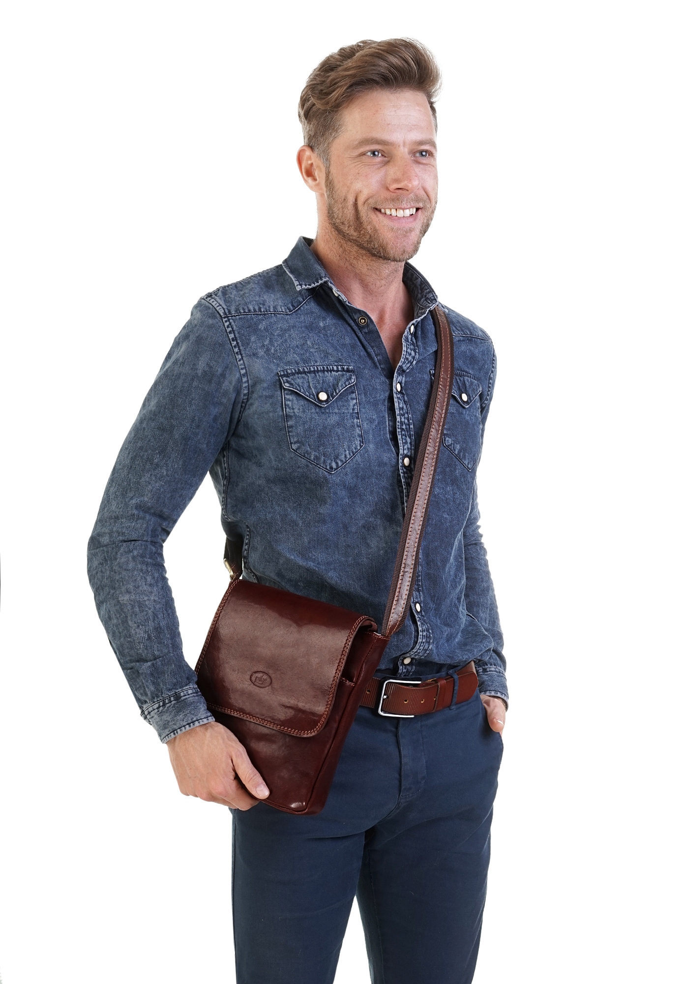 Piké Sac à bandoulière echt Leder, Made in Italy