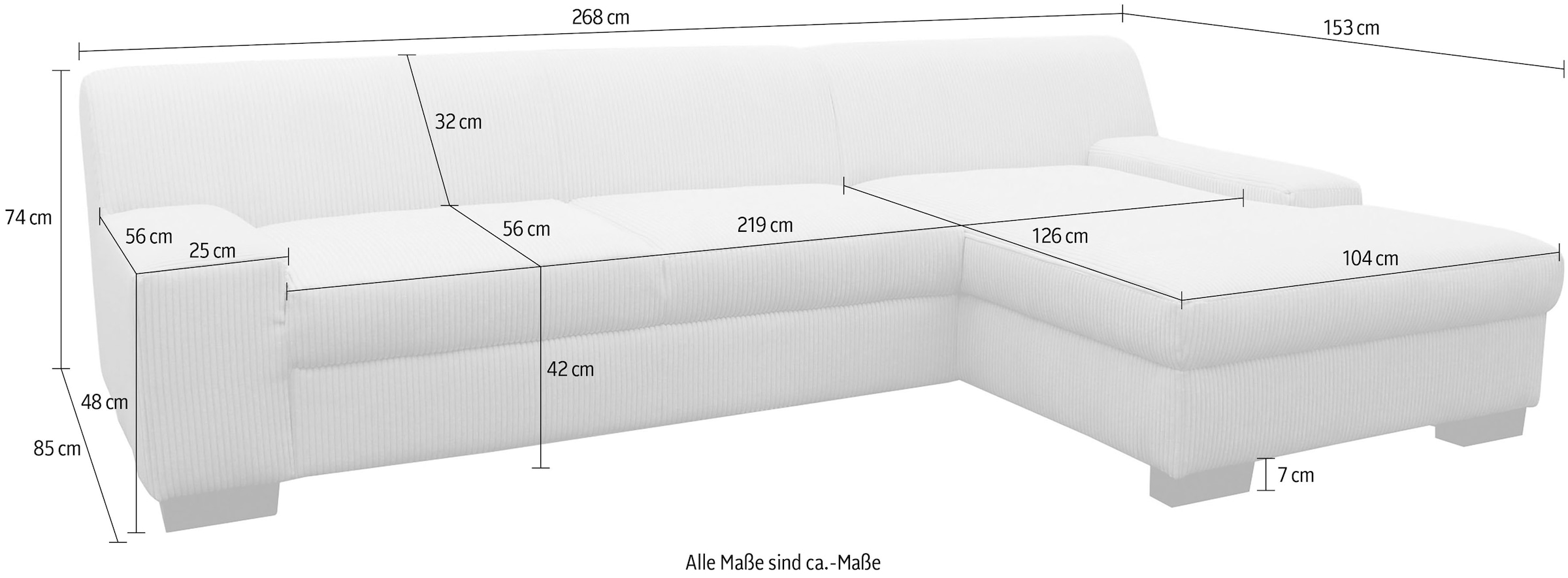 GOODproduct Canapé d'angle »Faxxe 268 x 153 cm, auch mit Schlaffunktion« en tissu d'ameublement doux et facile d'entretien, forme en L,